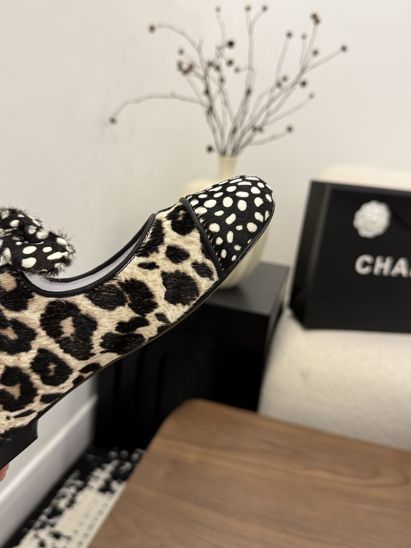 샤넬(CHANEL) 호피 메리제인 플랫슈즈 신발
