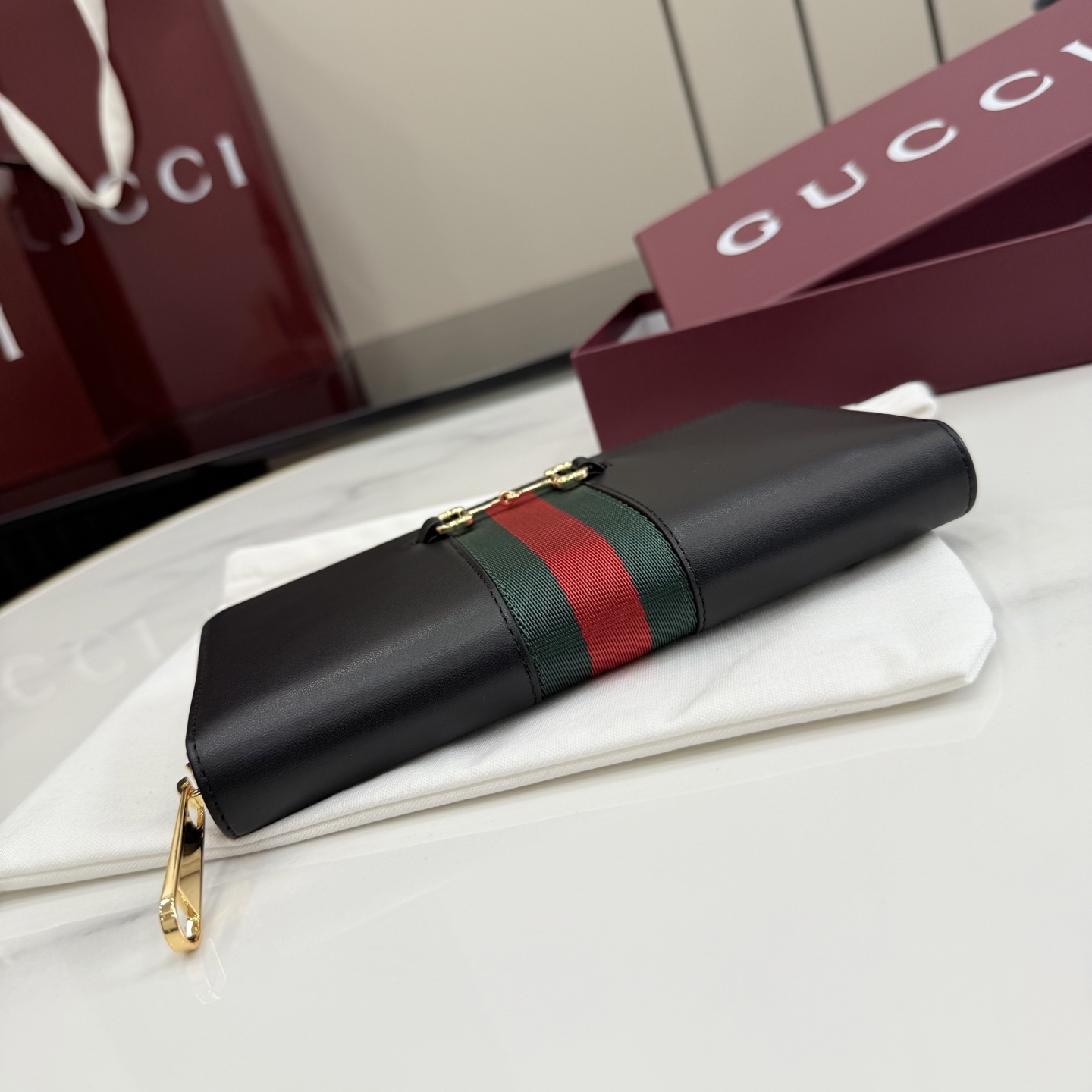 [Gucci] 구찌 Generation 26SS 레더 홀스빗 웹 장지갑