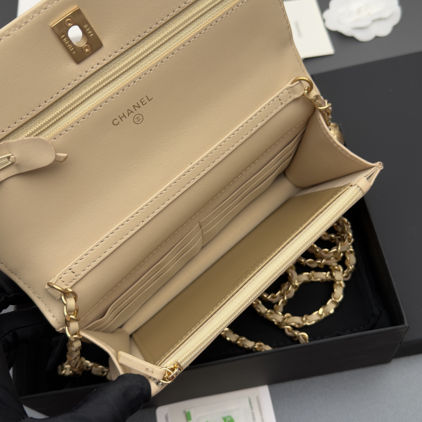 [Chanel] 샤넬 이탈리안 램스킨 클래식 체인 파우치/클러치 가방