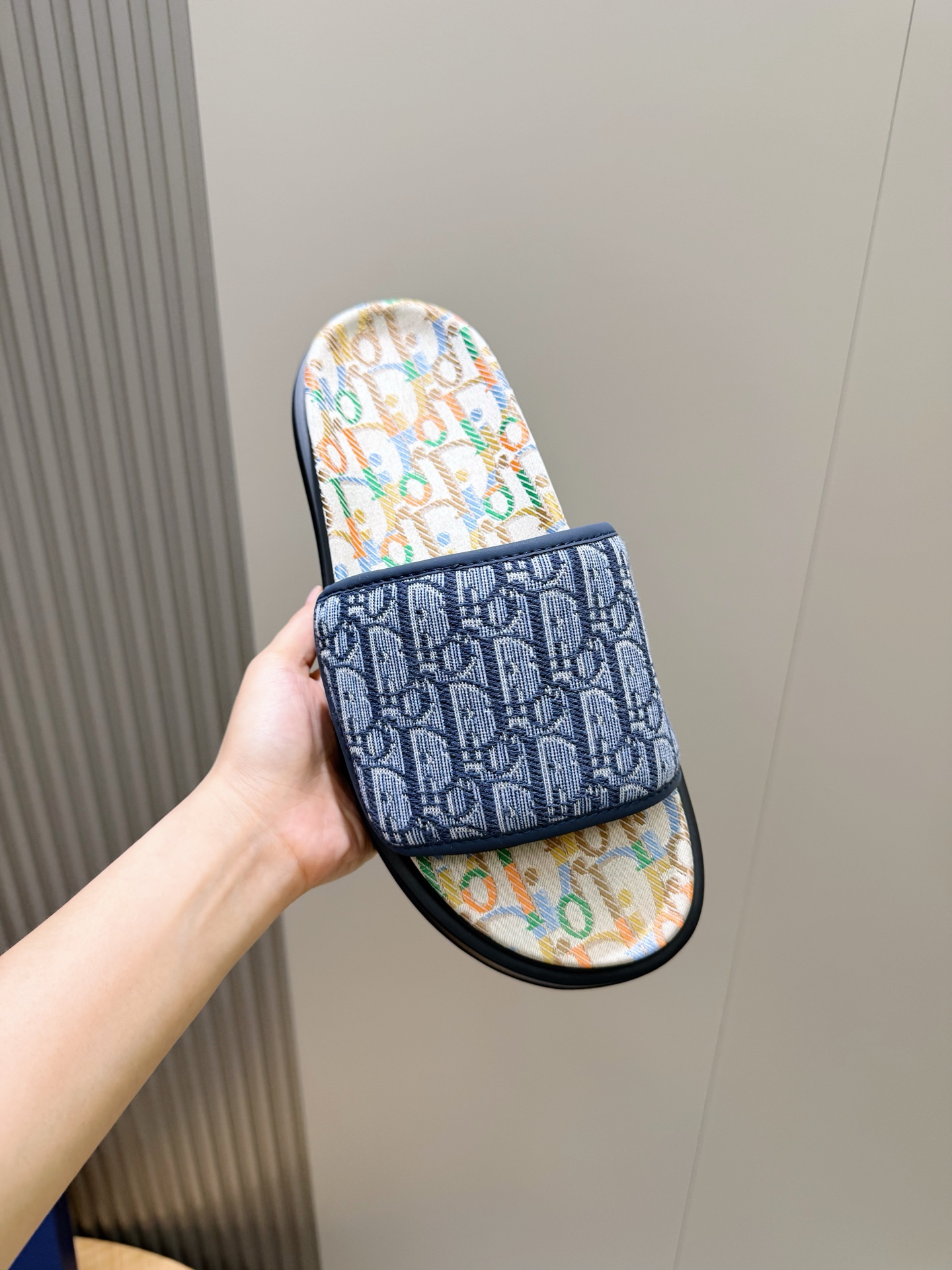 Dior 디올 Aqua 남성 슬라이드 샌들 슬리퍼 신발