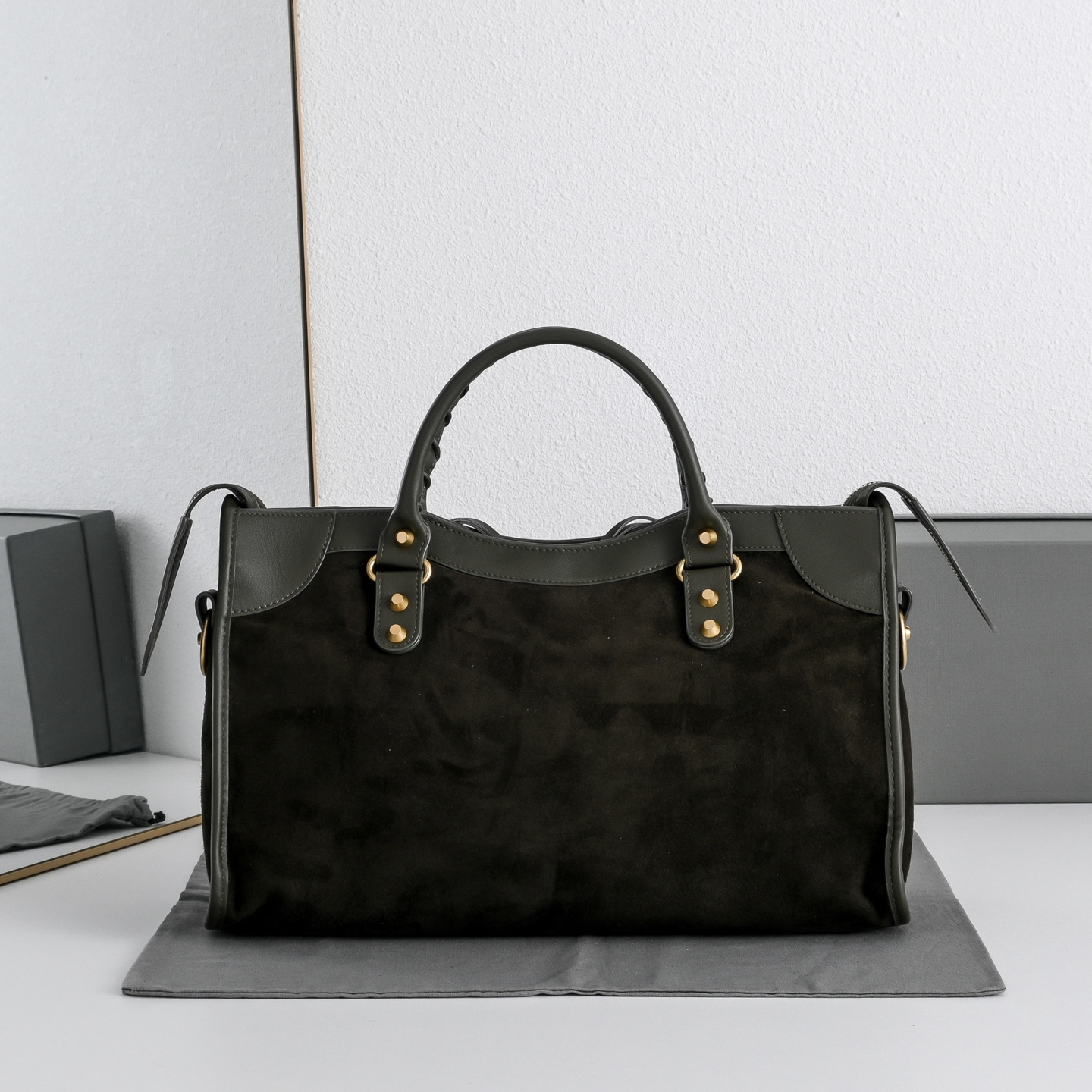 BALENCIAGA 발렌시아가 Le City 르 시티 스웨이드 컴비네이션 카프스킨 모터사이클 백 가방