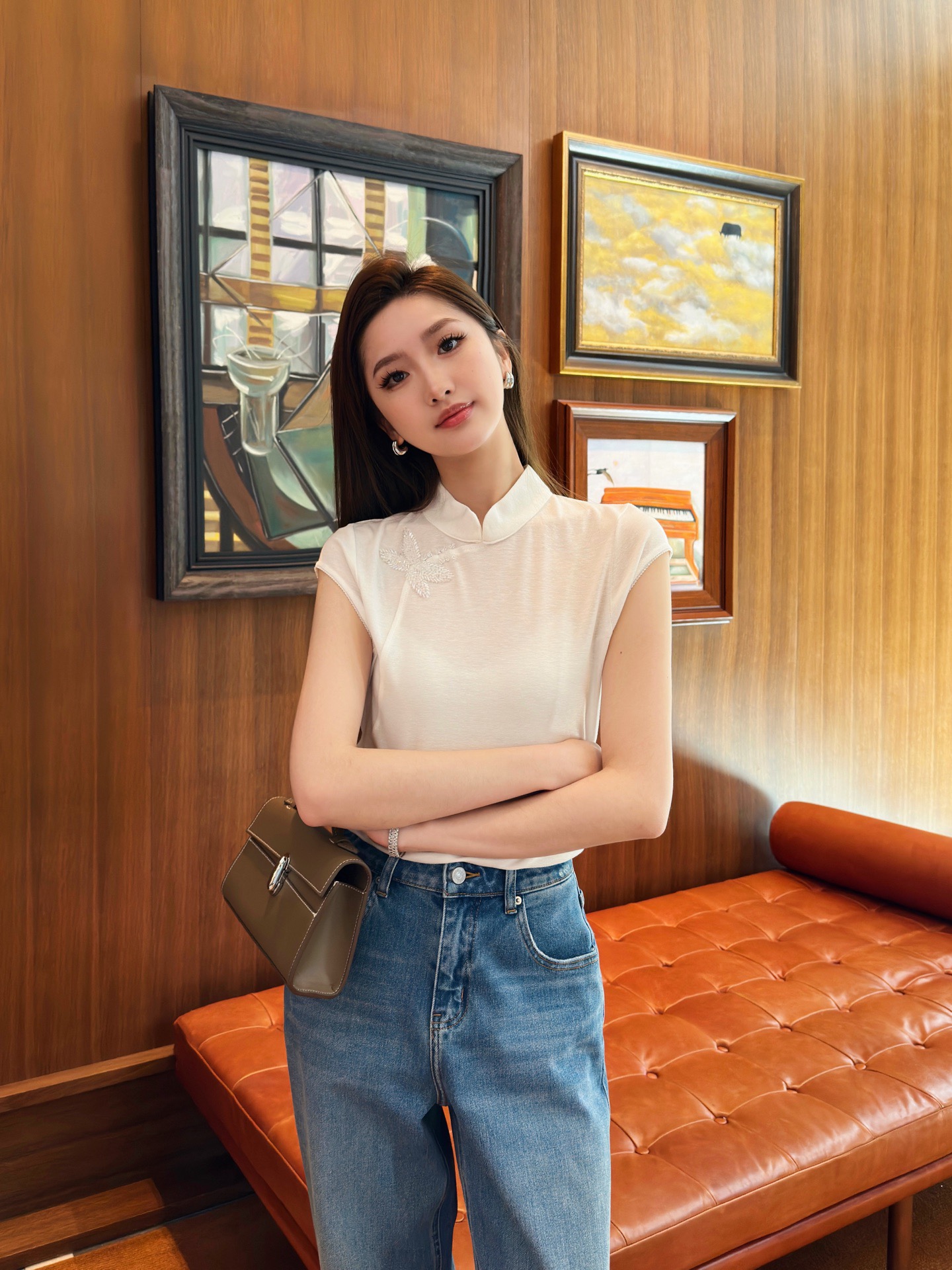 [Valentino] 발렌티노 26SS 오리엔탈 텐셀 비드 차이나카라 셔츠 의류