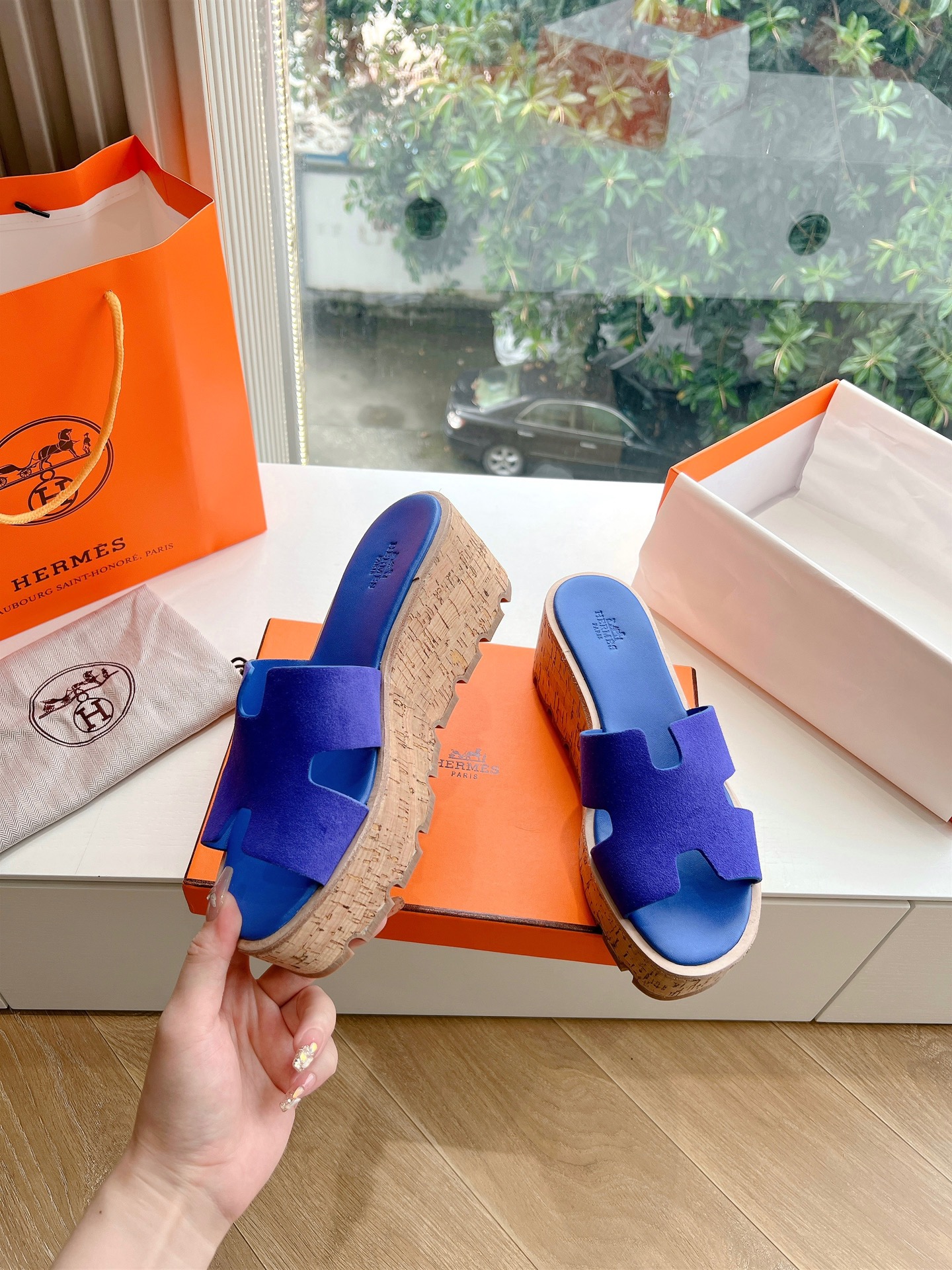 에르메스(HERMES) 웨지힐 슬리퍼 신발