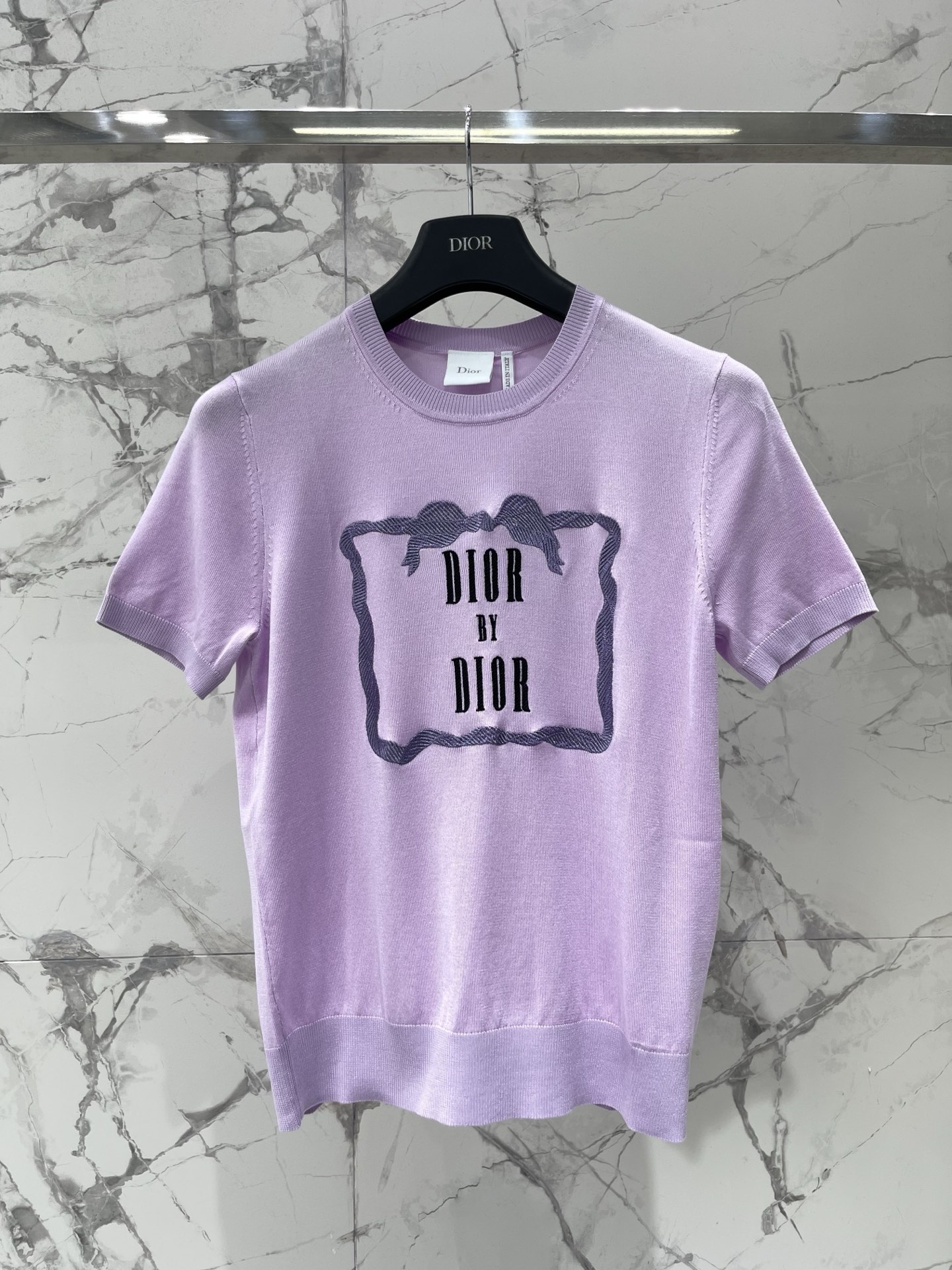 [Dior] 디올 26SS 입체 자수 로고 니트 반팔 티셔츠 의류