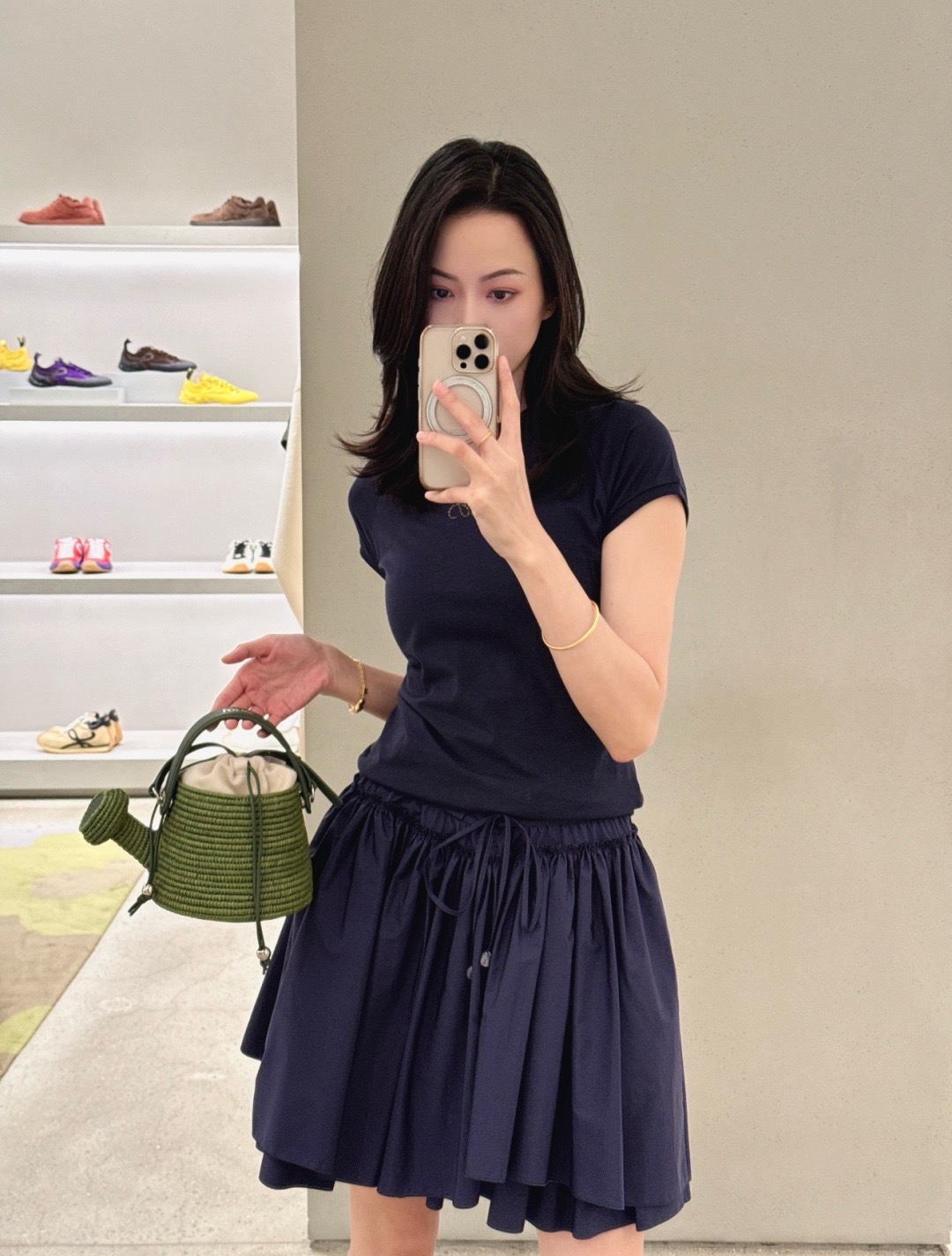 로에베(LOEWE) 스트링 주름 A라인 스커트 의류