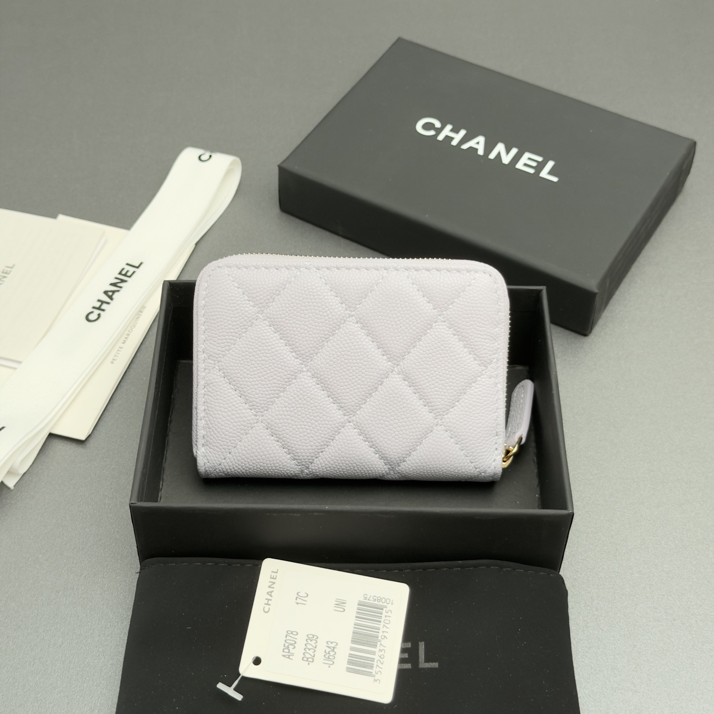 [Chanel] 샤넬 26SS 캐비어 멀티 젬스톤 미니 지퍼 코인 퍼스 지갑