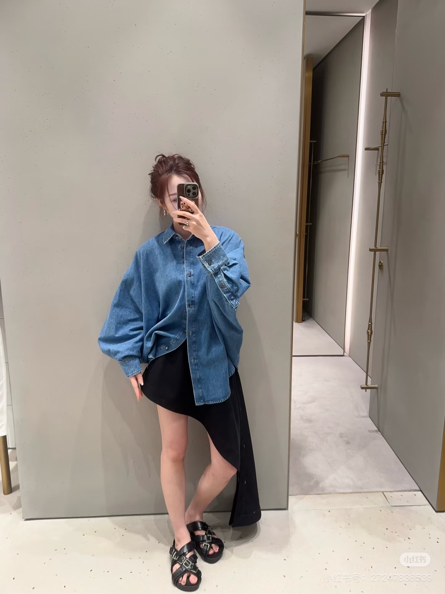 로에베(LOEWE) 자수 워싱 데님 셔츠 상의 의류