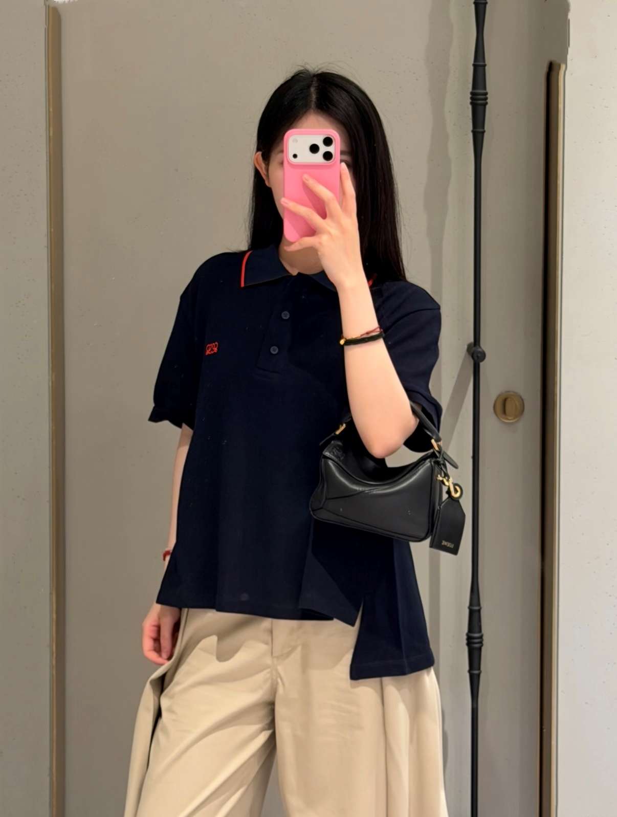 로에베(LOEWE) 언밸런스 폴로 티셔츠 상의 의류