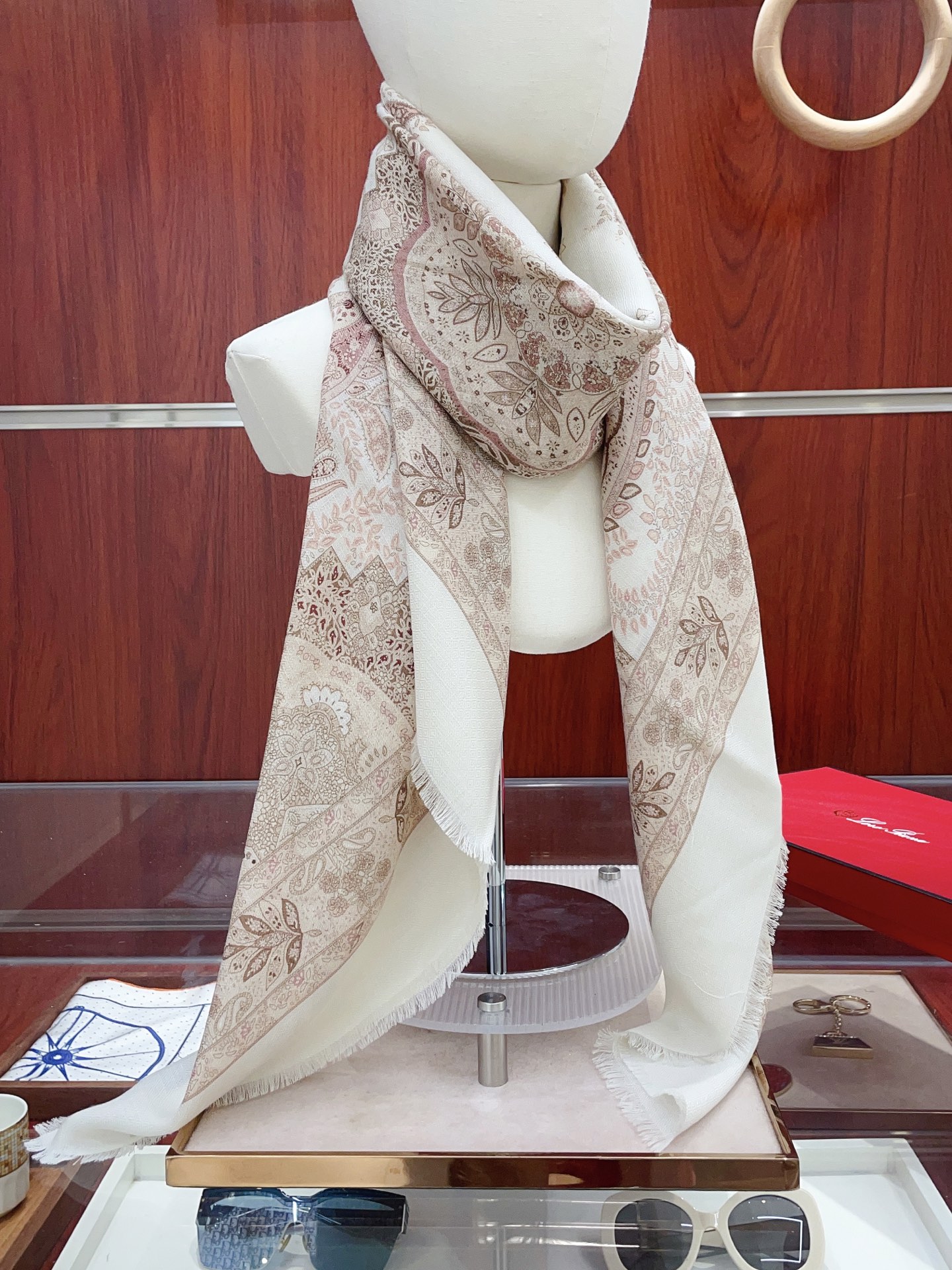 로로피아나(LORO PIANA) 캐시미어 실크 프린지 목도리 스카프