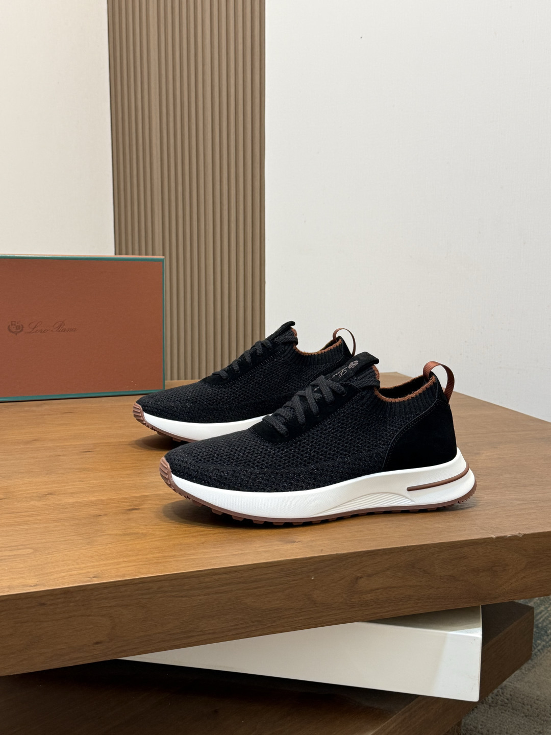 [Loro Piana] LP 로로 피아나 썸머 안톤 워크 레더 앤 패브릭 보트 슈즈 스니커즈 신발