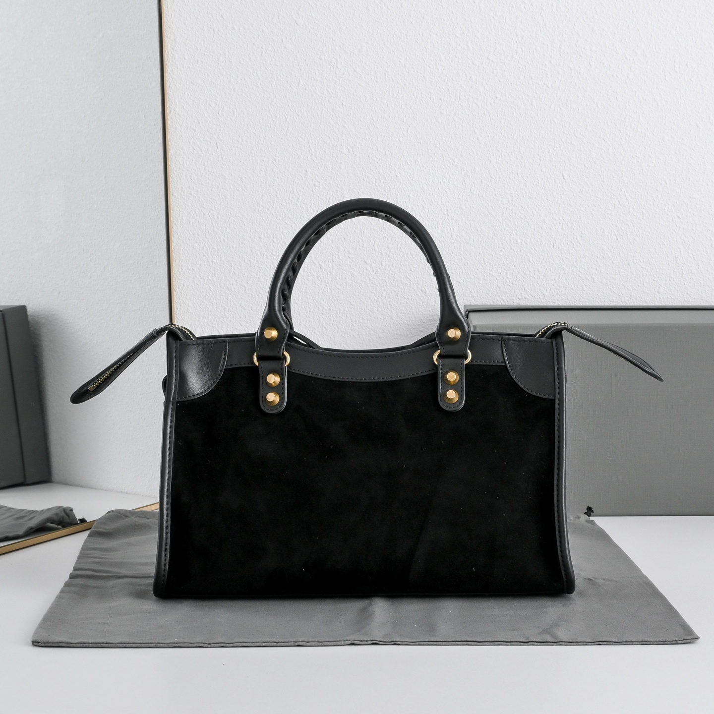 BALENCIAGA 발렌시아가 Le City 르 시티 스웨이드 컴비네이션 카프스킨 모터사이클 백 가방
