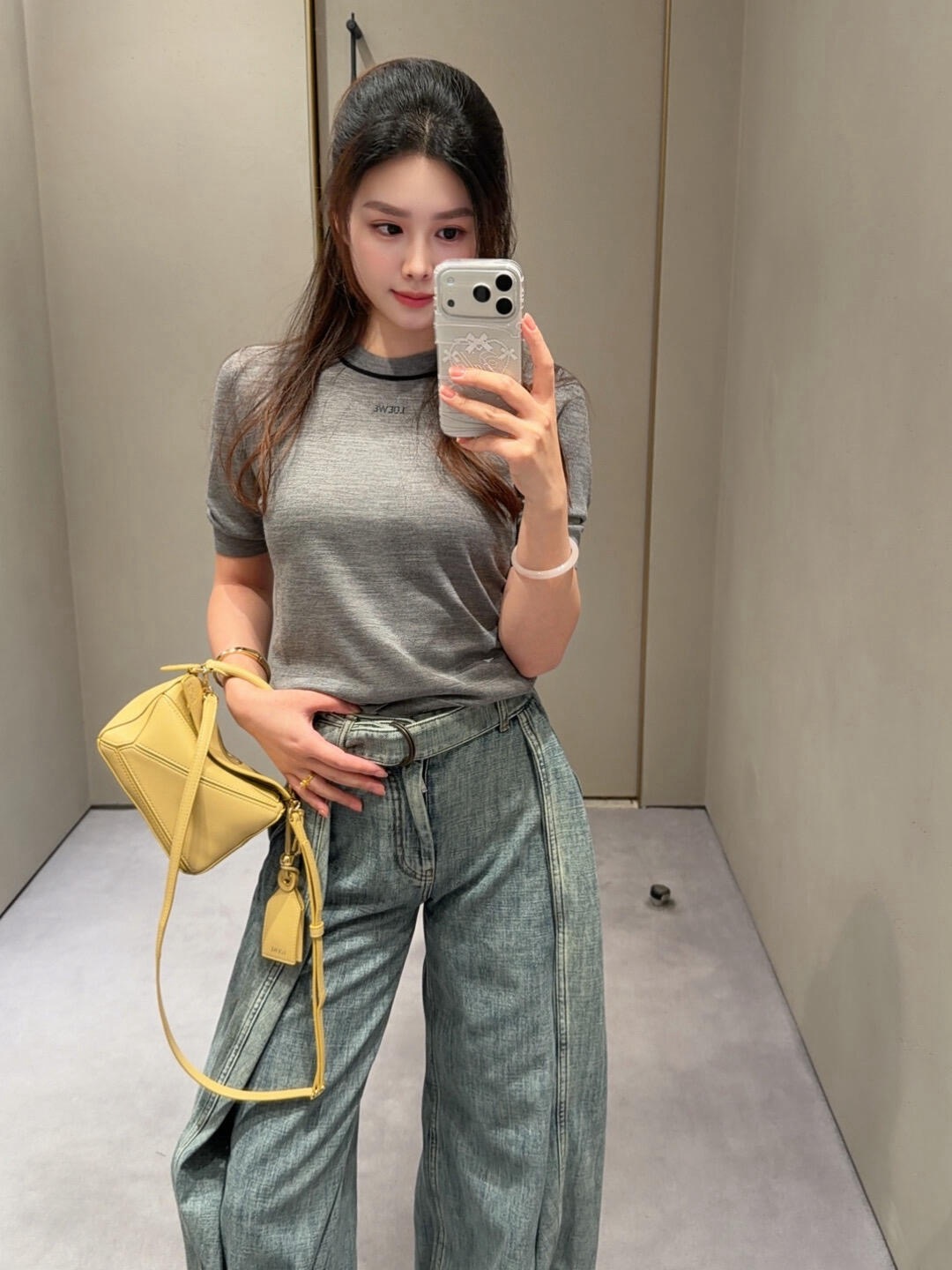 로에베(LOEWE) 자카드 니트 반팔 티셔츠 의류