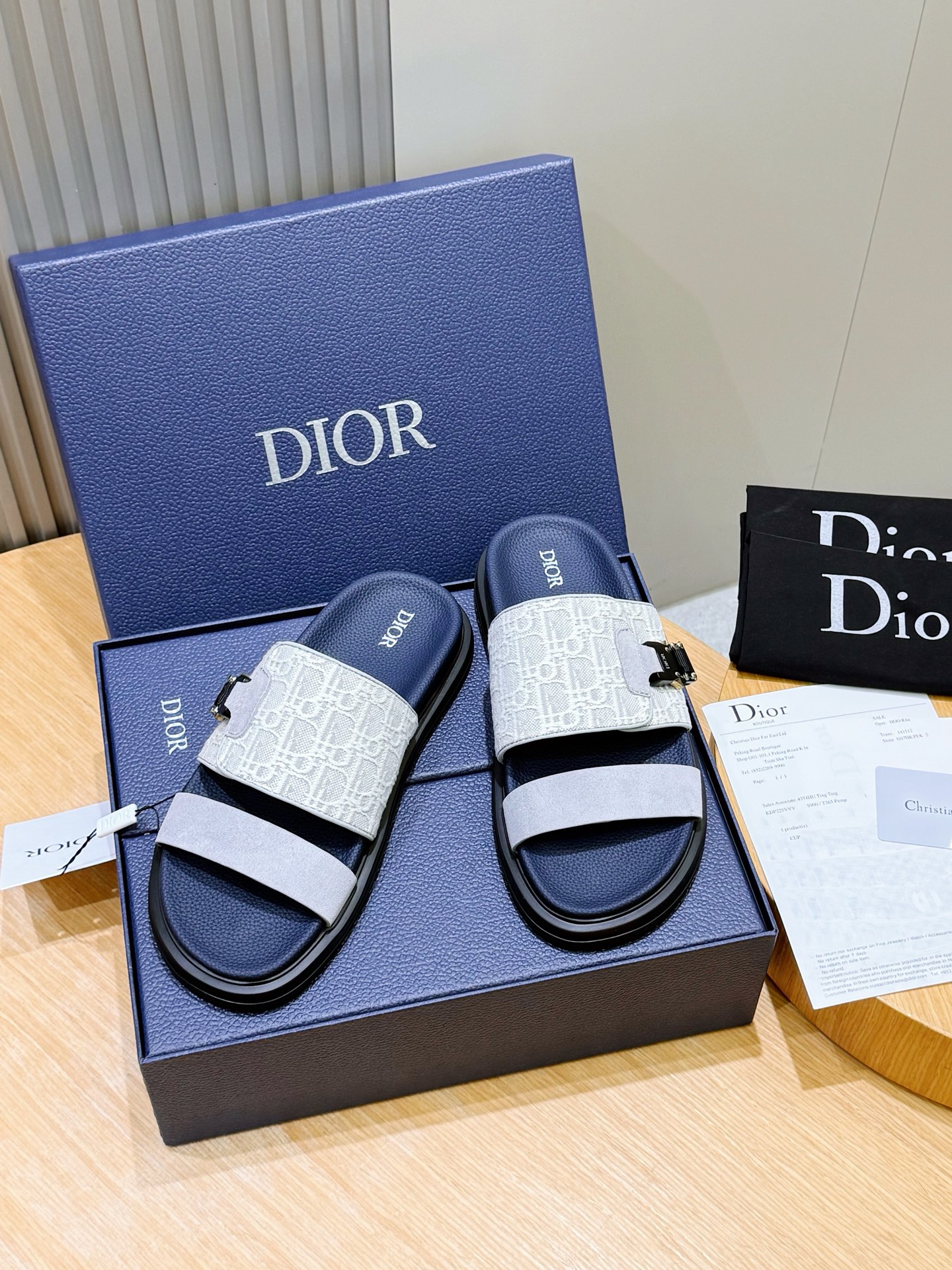 Dior 디올 Aqua 남성 슬라이드 샌들 슬리퍼 신발