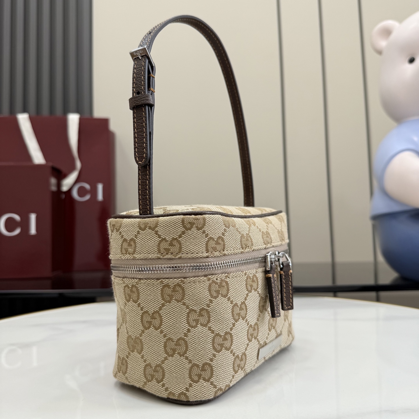 [Gucci] 구찌 Primavera 프리마베라 태그(Tag) GG 캔버스 탑 핸들 미니 백 가방