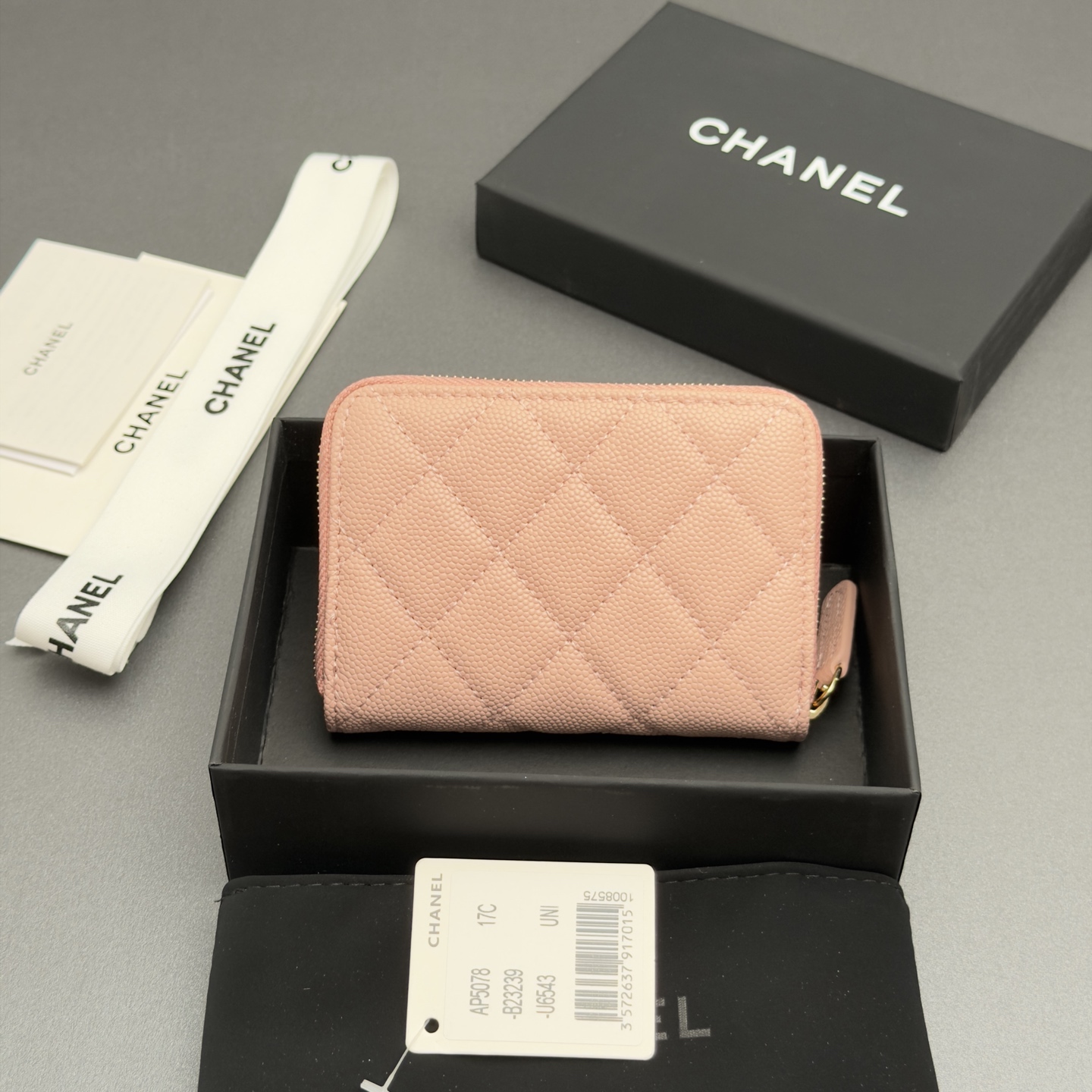 [Chanel] 샤넬 26SS 캐비어 멀티 젬스톤 미니 지퍼 코인 퍼스 지갑