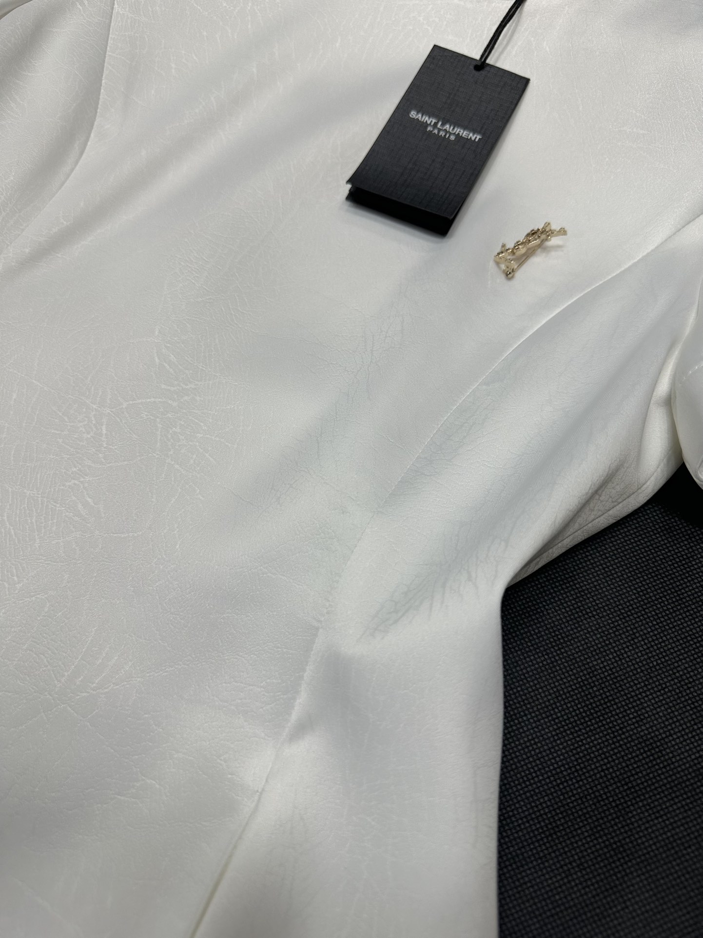 [Saint Laurent] YSL 생로랑 텍스처드 레더 이펙트 A라인 미니 원피스 의류