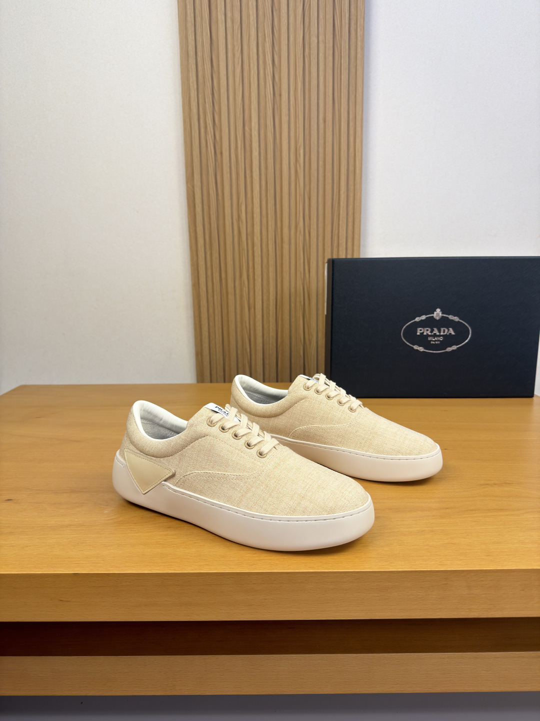 PRADA 프라다 데님 캔버스 스니커즈 신발