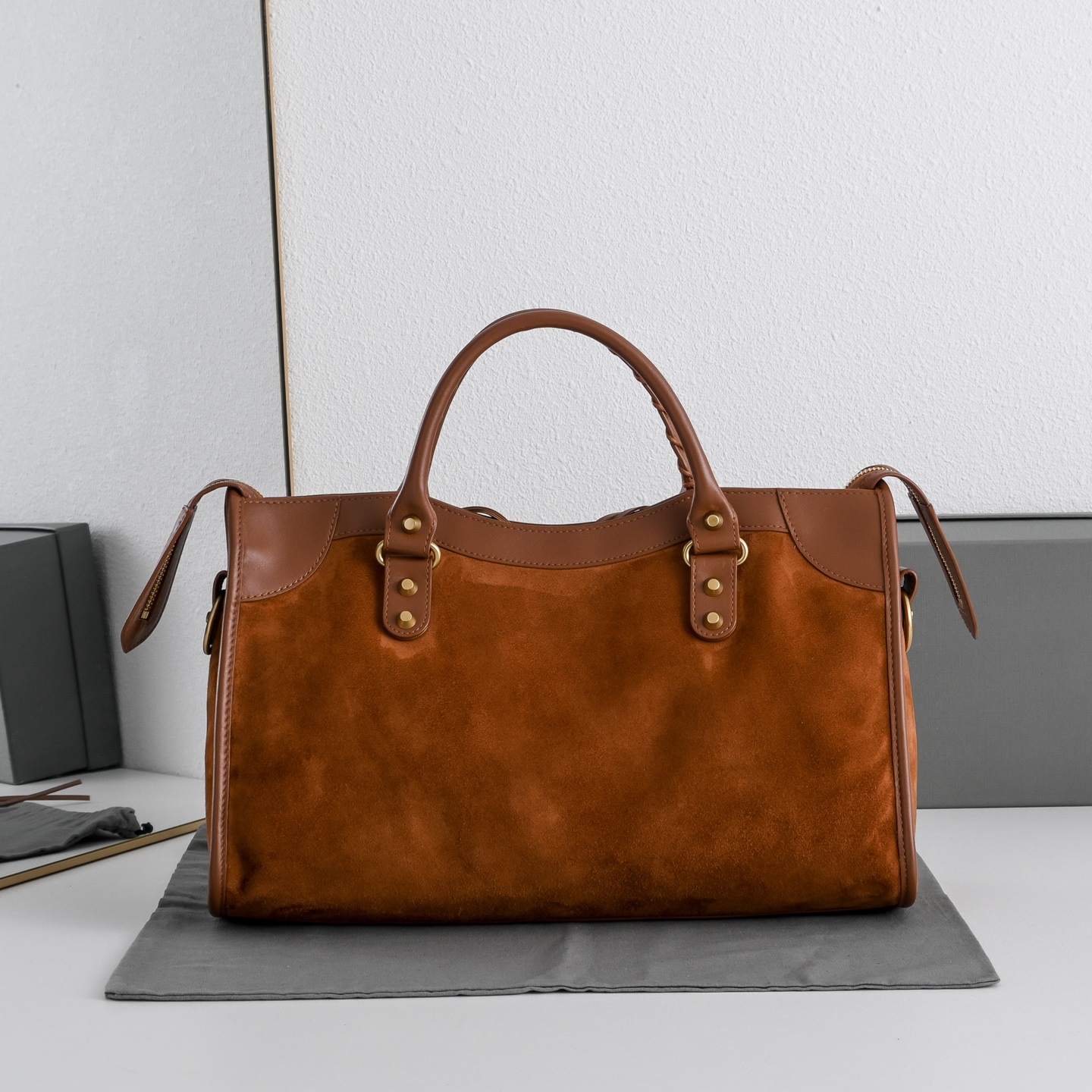 BALENCIAGA 발렌시아가 Le City 르 시티 스웨이드 컴비네이션 카프스킨 모터사이클 백 가방