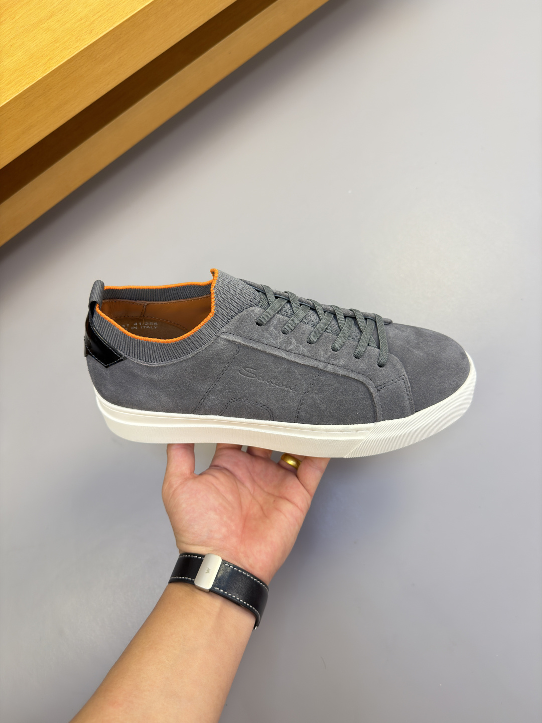 [Santoni] 산토니 프리미엄 스웨이드 캐주얼 스니커즈 신발