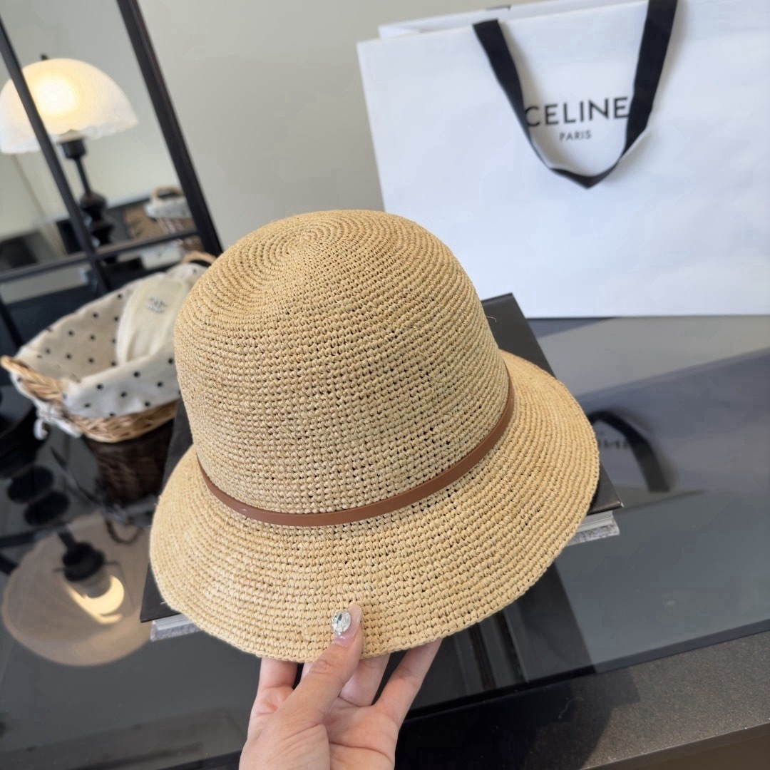 셀린느(CELINE) 라피아 햇 모자