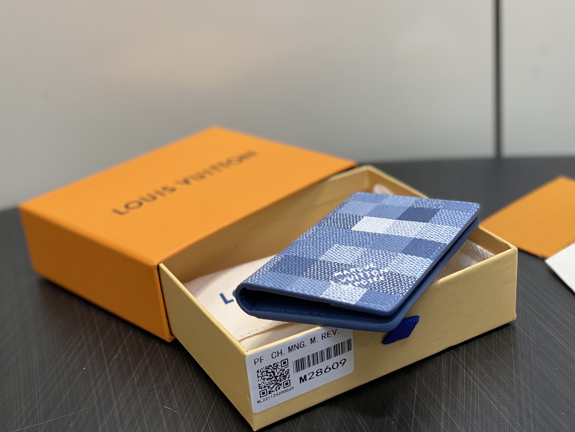 [Louis Vuitton] LV 루이비통 다모플라주 모자이크 포켓 오거나이저 (블루) 지갑