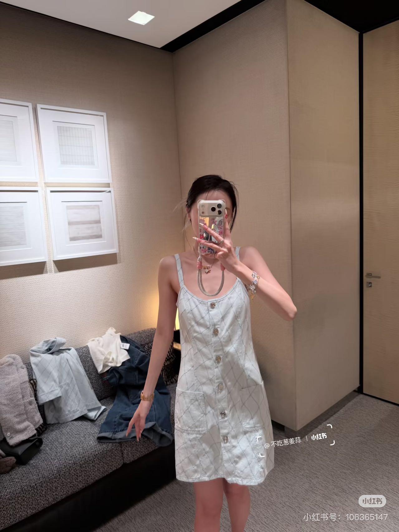 [Chanel] 샤넬 26SS 다이아 퀼팅 데님 뷔스티에 원피스 의류