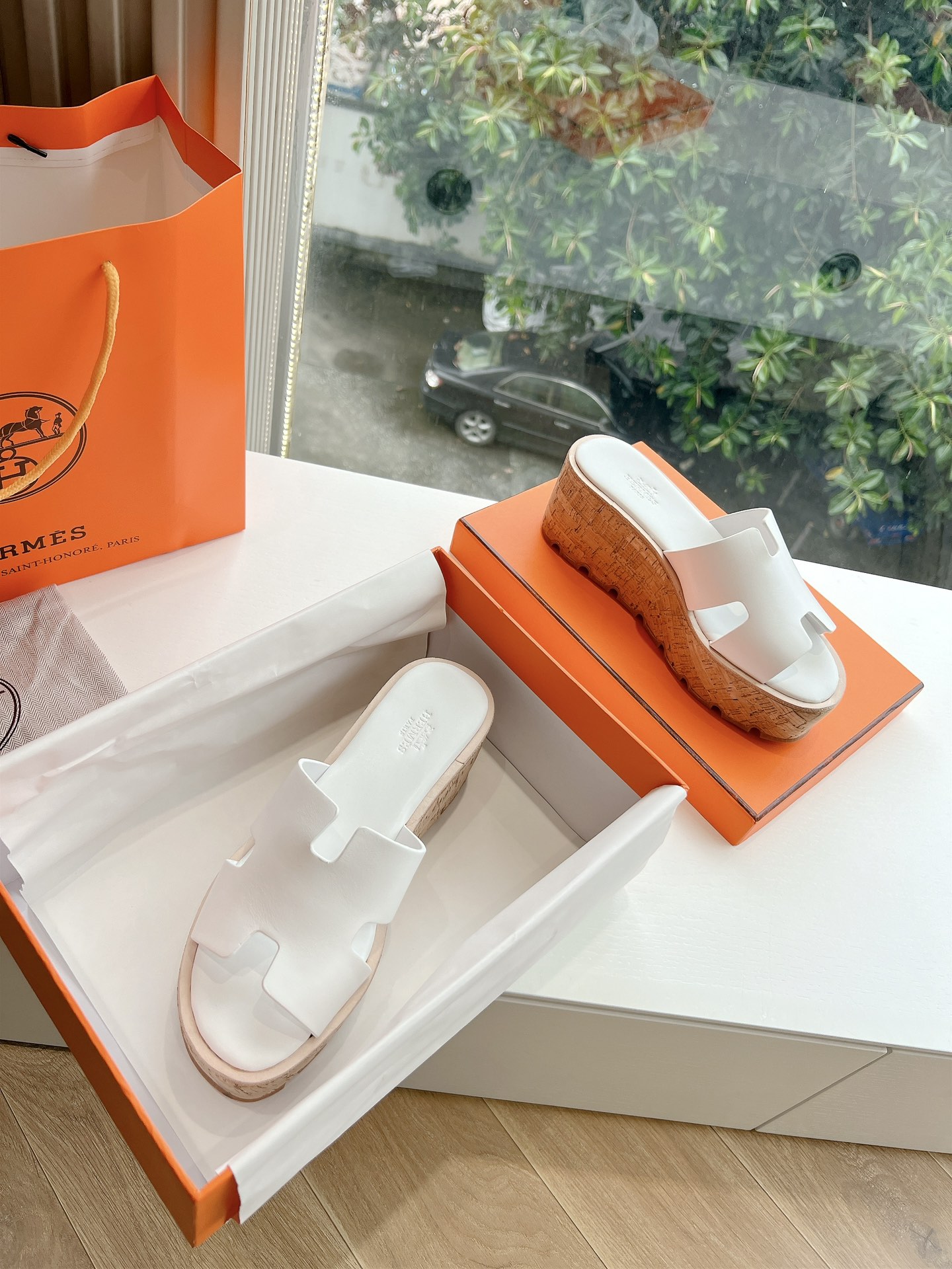 에르메스(HERMES) 웨지힐 슬리퍼 신발