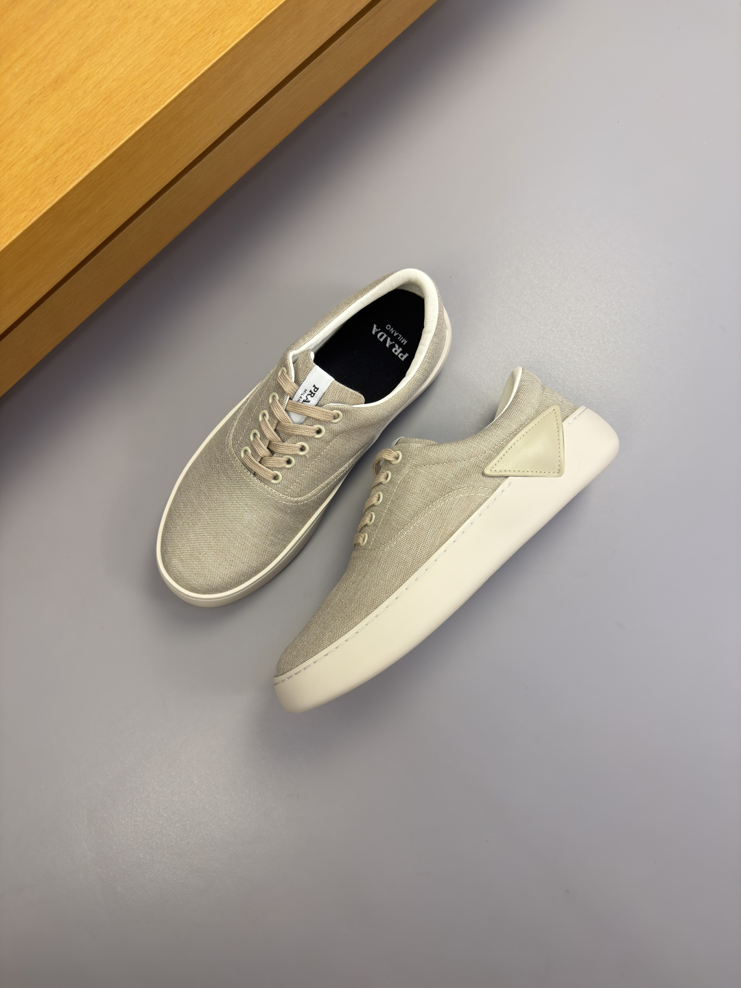 PRADA 프라다 데님 캔버스 스니커즈 신발