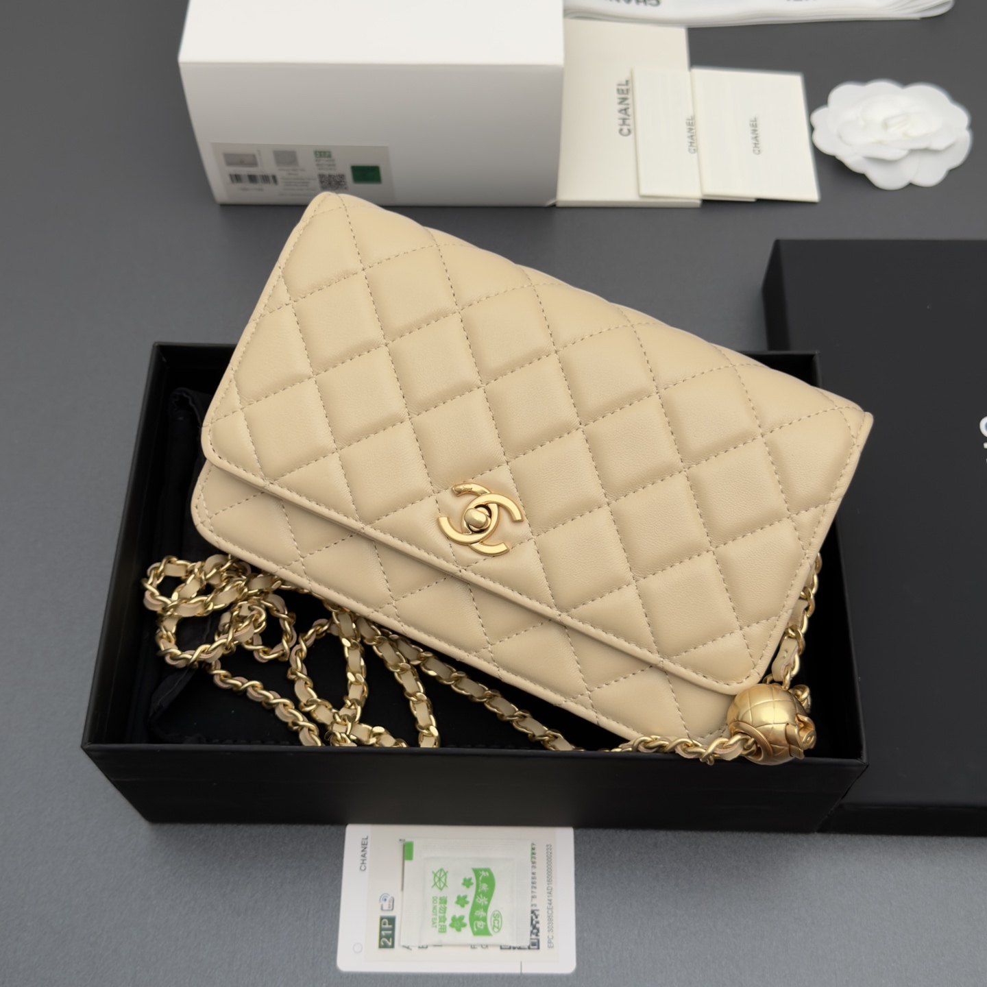 [Chanel] 샤넬 이탈리안 램스킨 클래식 체인 파우치/클러치 가방