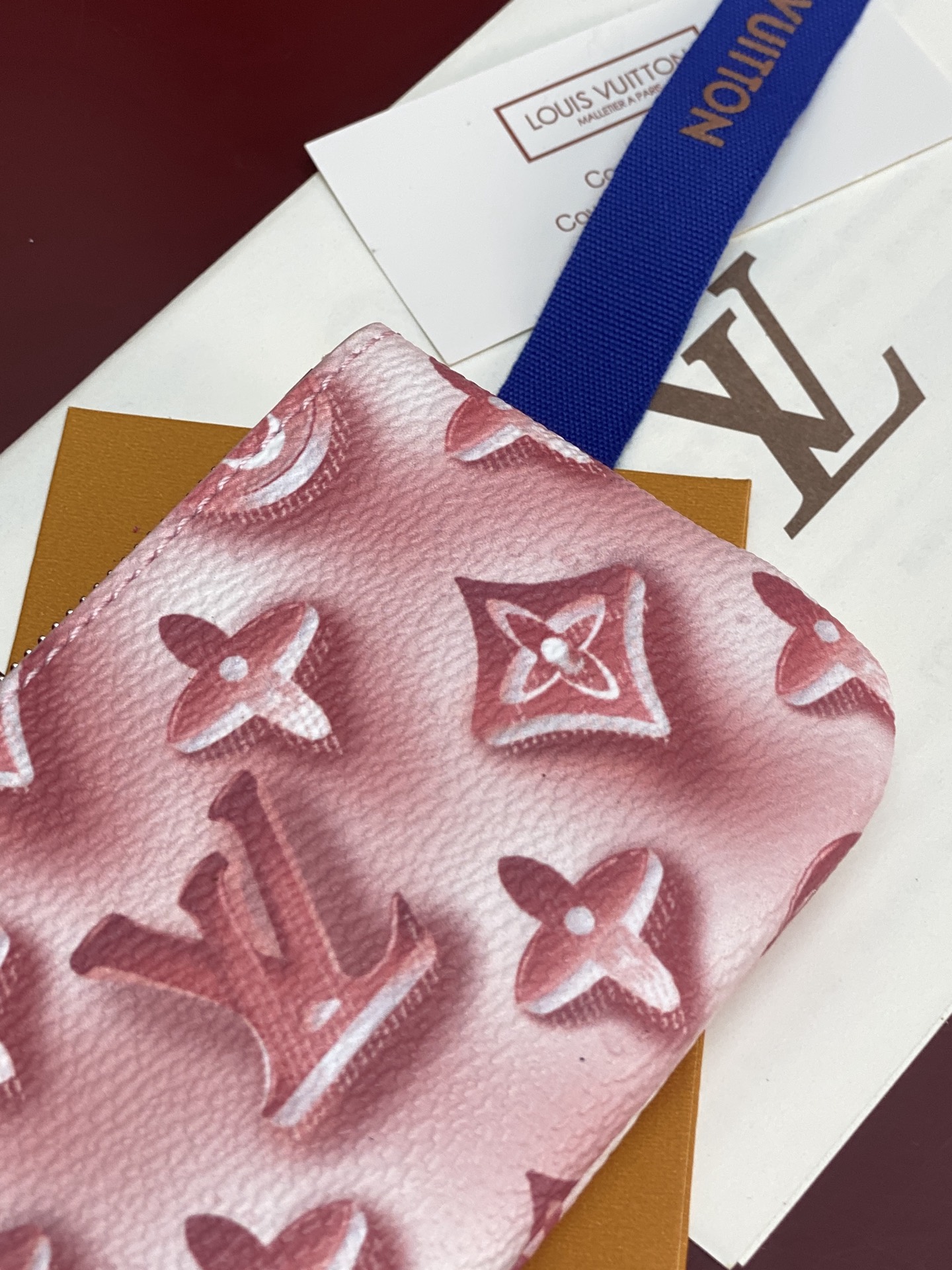 [Louis Vuitton] LV 루이비통 모노그램 자카드 로미 키 파우치 (코튼 핑크) 지갑