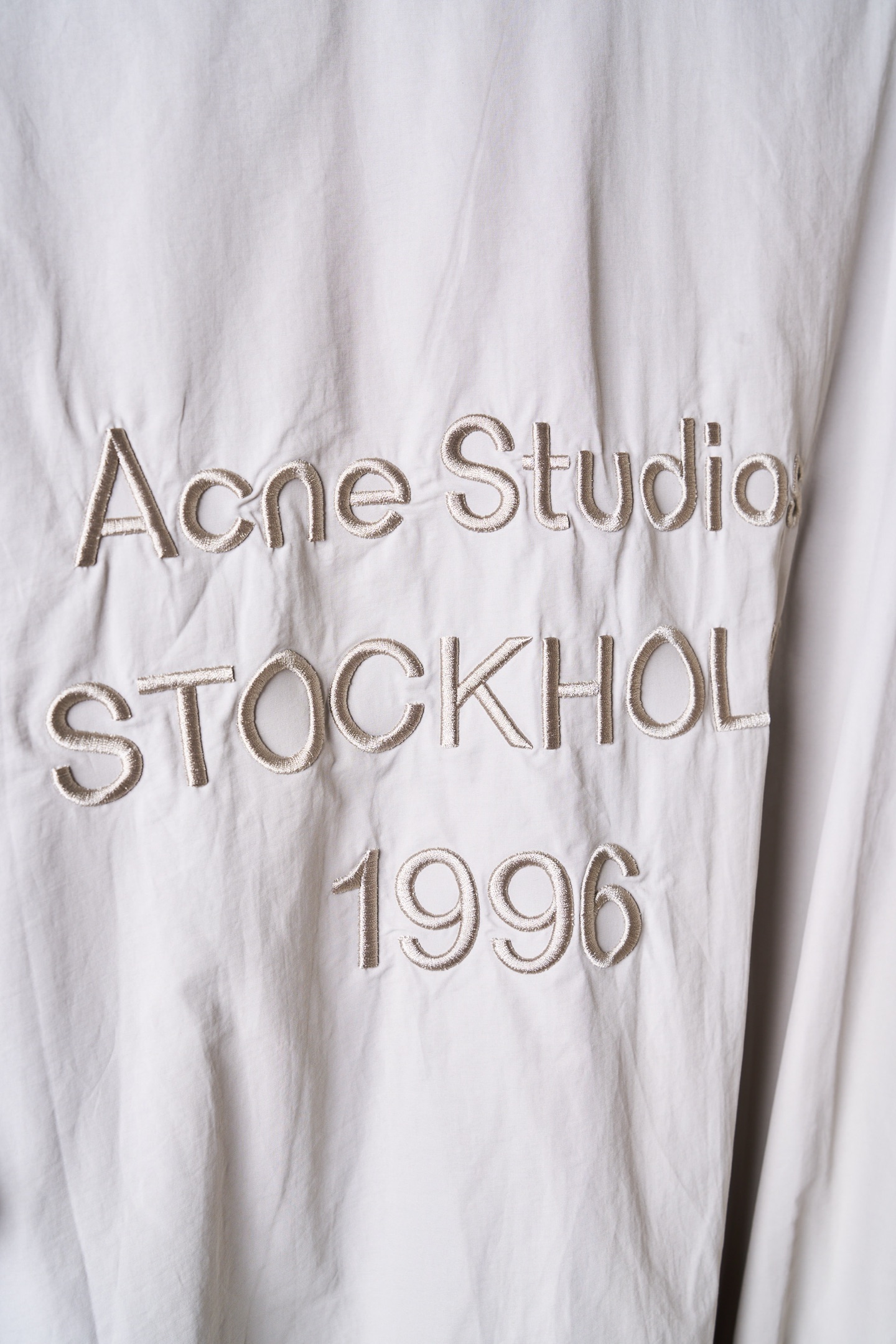 아크네(Acne studios) 자수 스탠드 칼라 집업 재킷 상의 의류