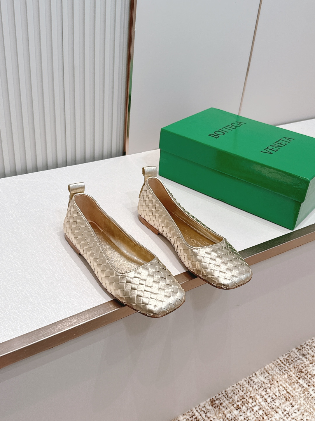 보테가 베네타(BOTTEGA VENETA) 위빙 메리제인 플랫 발레 슈즈 신발