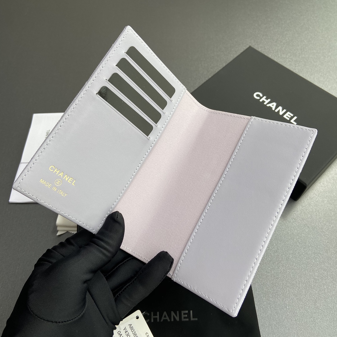 [Chanel] 샤넬 램스킨 퀼팅 패스포트 홀더/여권 지갑