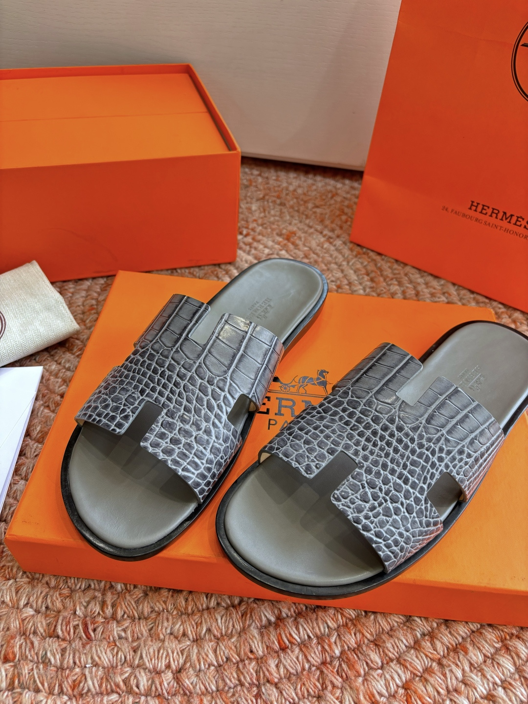 에르메스(HERMES) H 스트랩 슬리퍼 샌들 신발