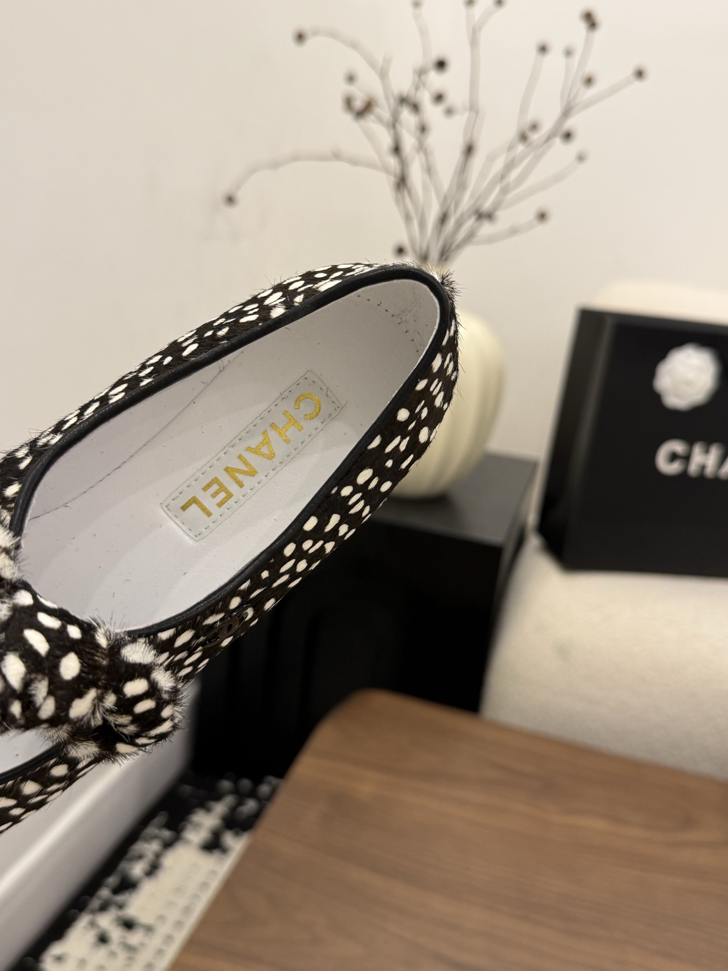 샤넬(CHANEL) 호피 메리제인 플랫슈즈 신발