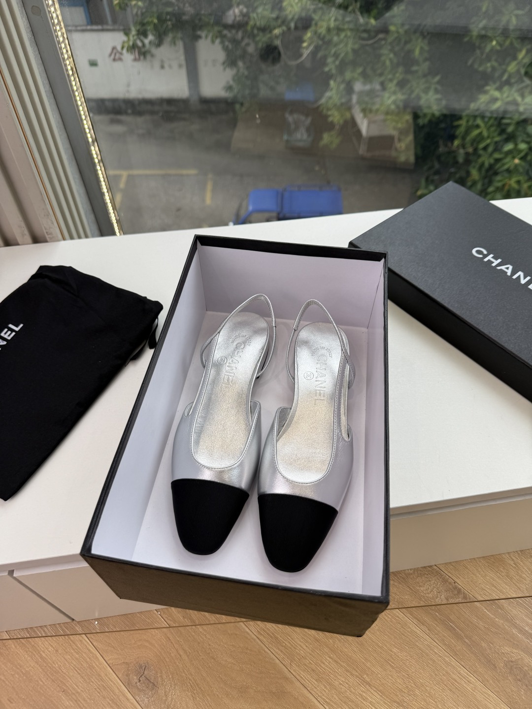 샤넬(CHANEL) 메리제인 슬링백 플랫 신발