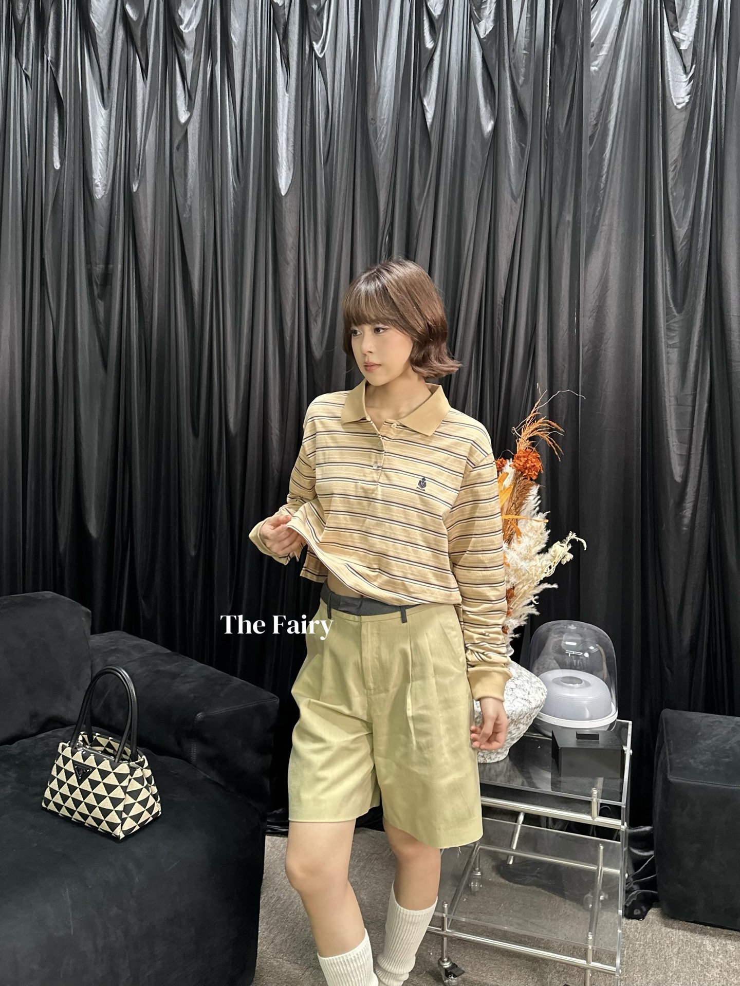 [Prada] 프라다 뉴 시즌 린넨 투톤 웨이스트 쇼츠 반바지 의류