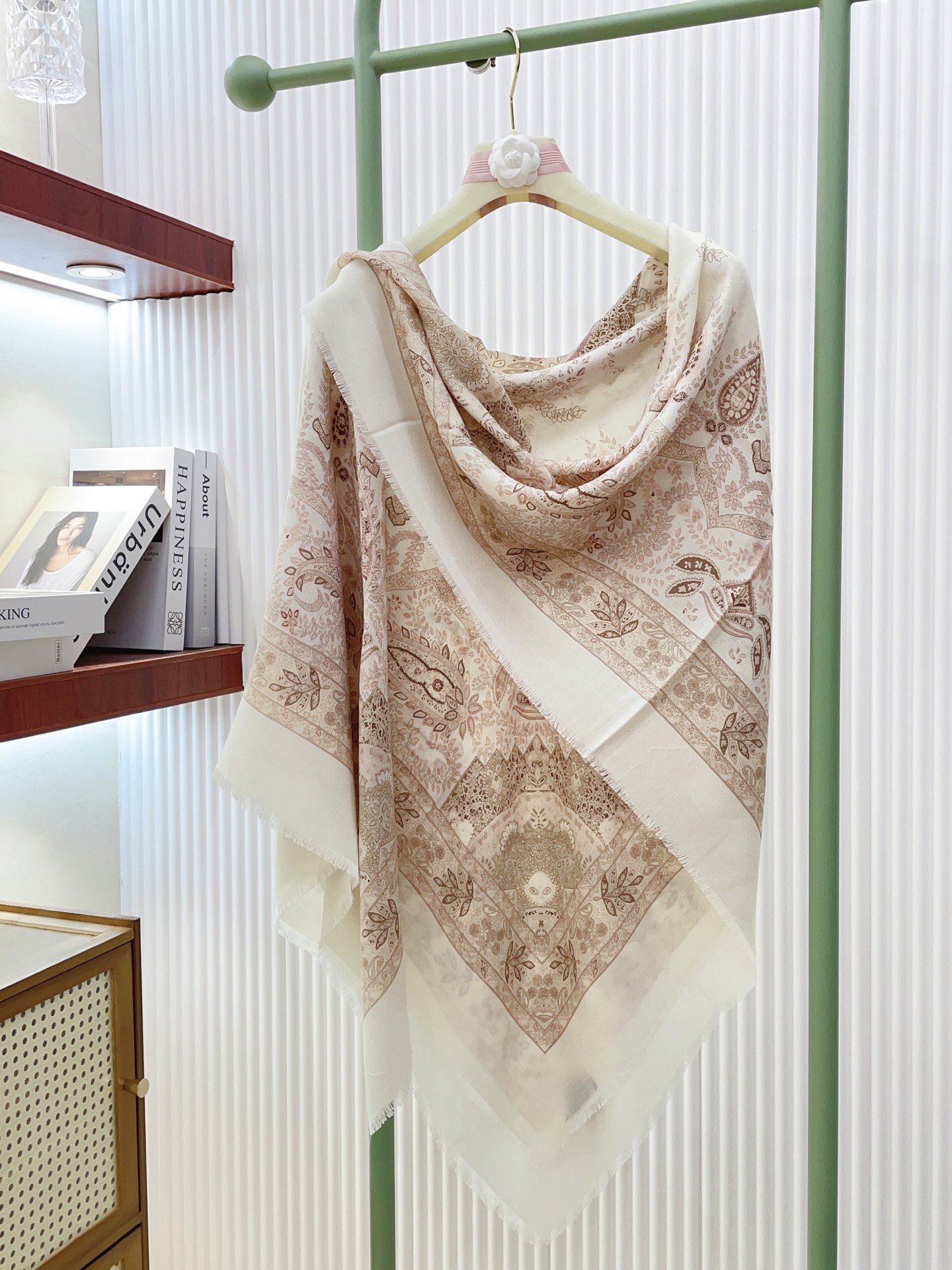로로피아나(LORO PIANA) 캐시미어 실크 프린지 목도리 스카프