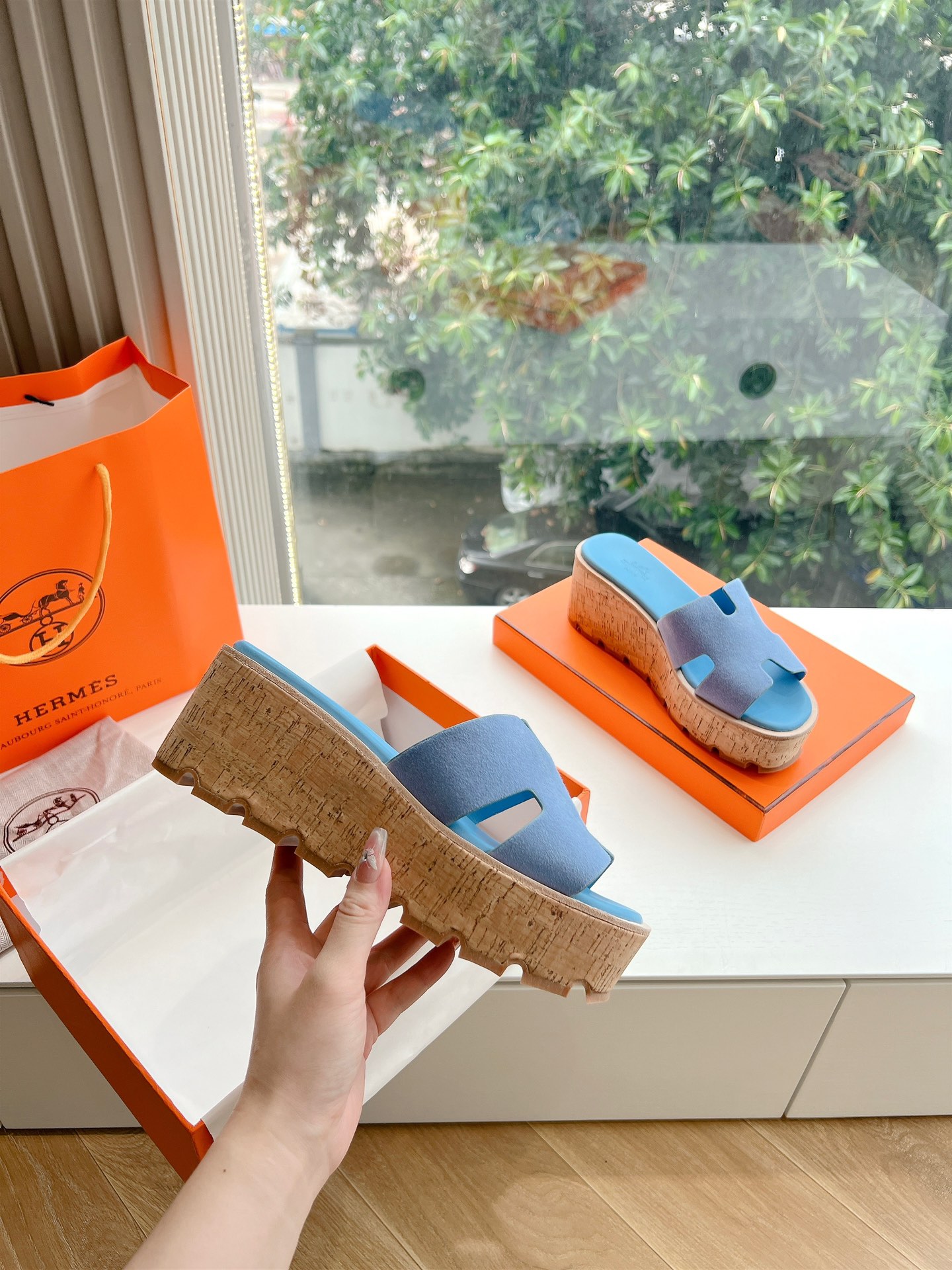 에르메스(HERMES) 웨지힐 슬리퍼 신발