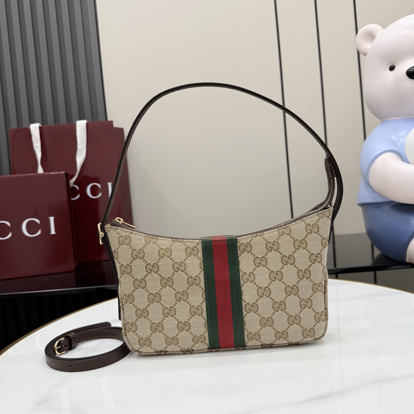GUCCI 구찌 루네타(Lunetta) 컬렉션 - GG 캔버스 숄더/크로스백 가방