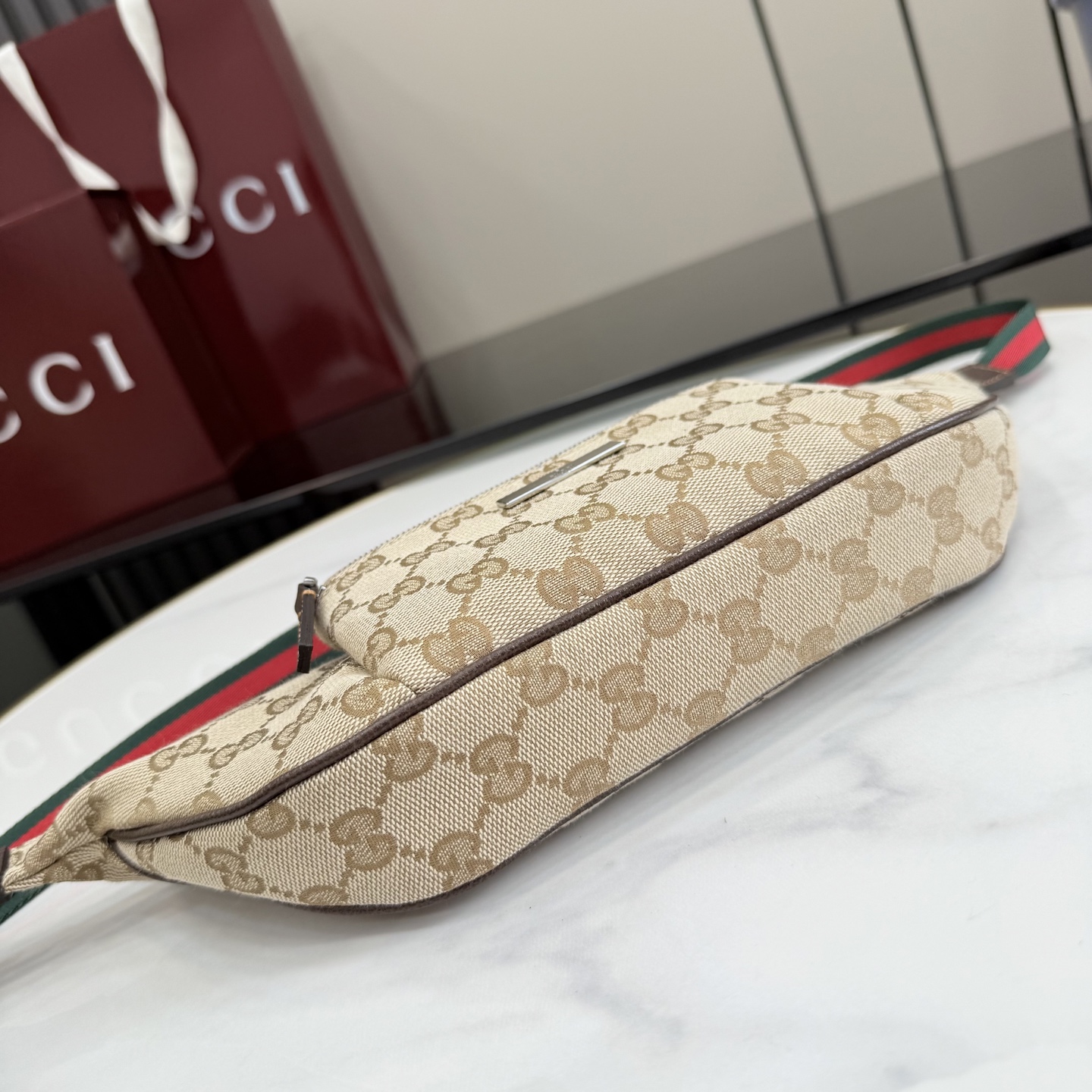 [Gucci] 구찌 Primavera 프리마베라 태그(Tag) GG 캔버스 미니 백 힙색 가방