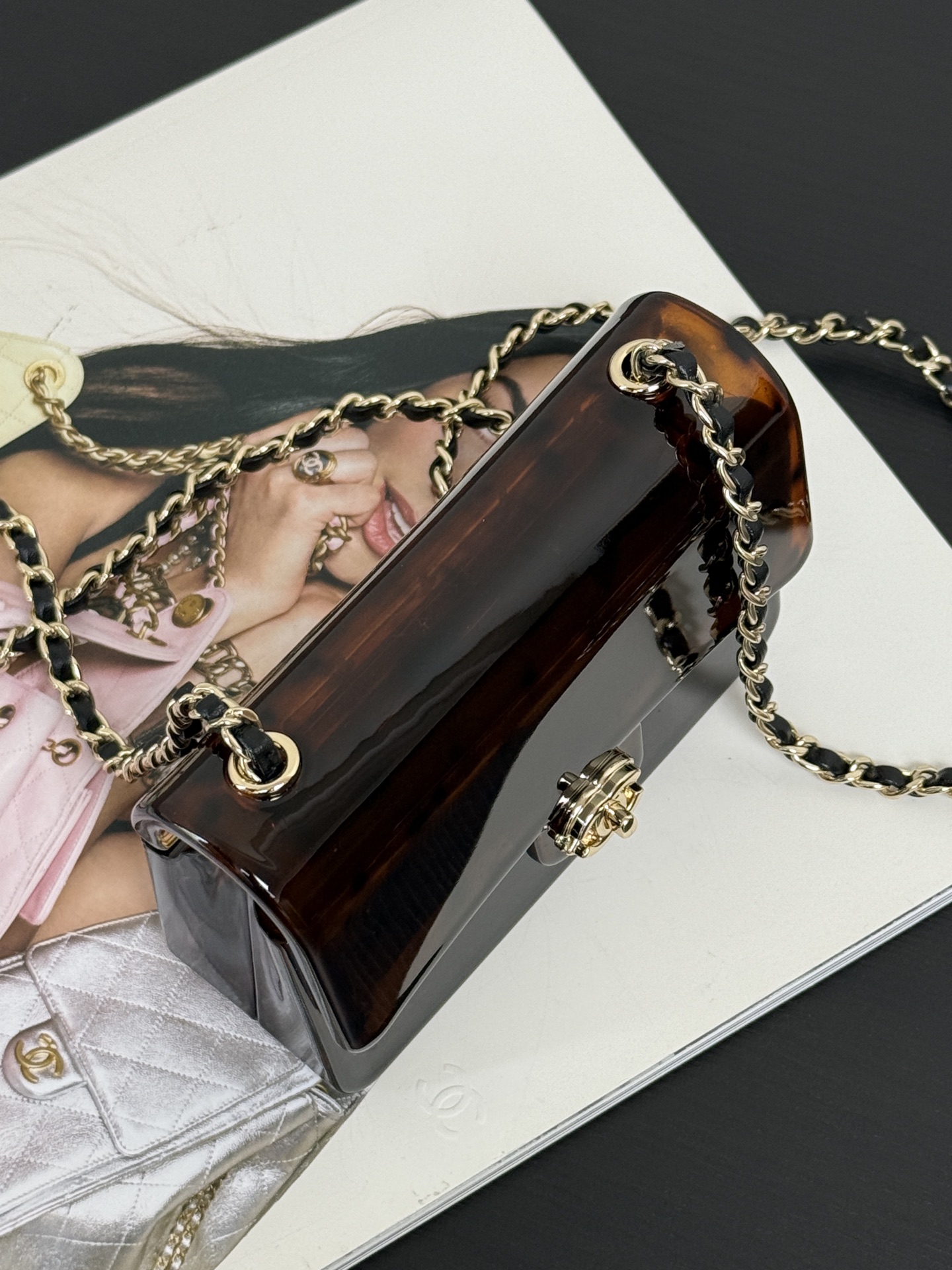 [Chanel] 샤넬 26C 빈티지 레트로 토티스쉘 미니 콤팩트 백 가방