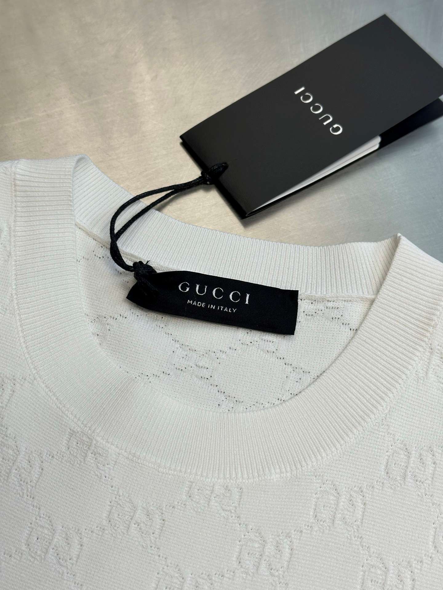 구찌(GUCCI) GG 자카드 니트 반팔 티셔츠 상의 의류