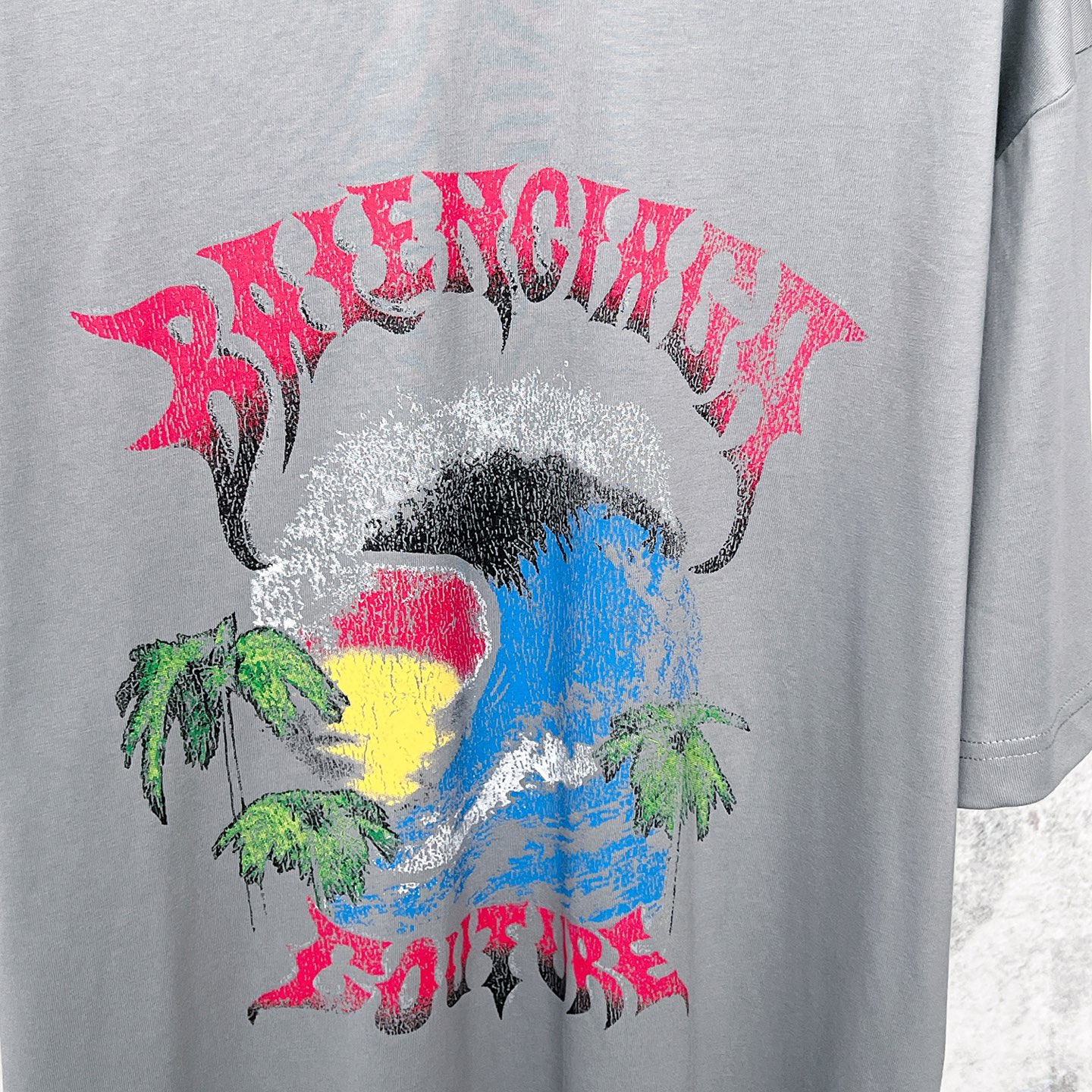 발렌시아가(BALENCIAGA) 하와이안 아트 프린트 반팔 티셔츠 의류