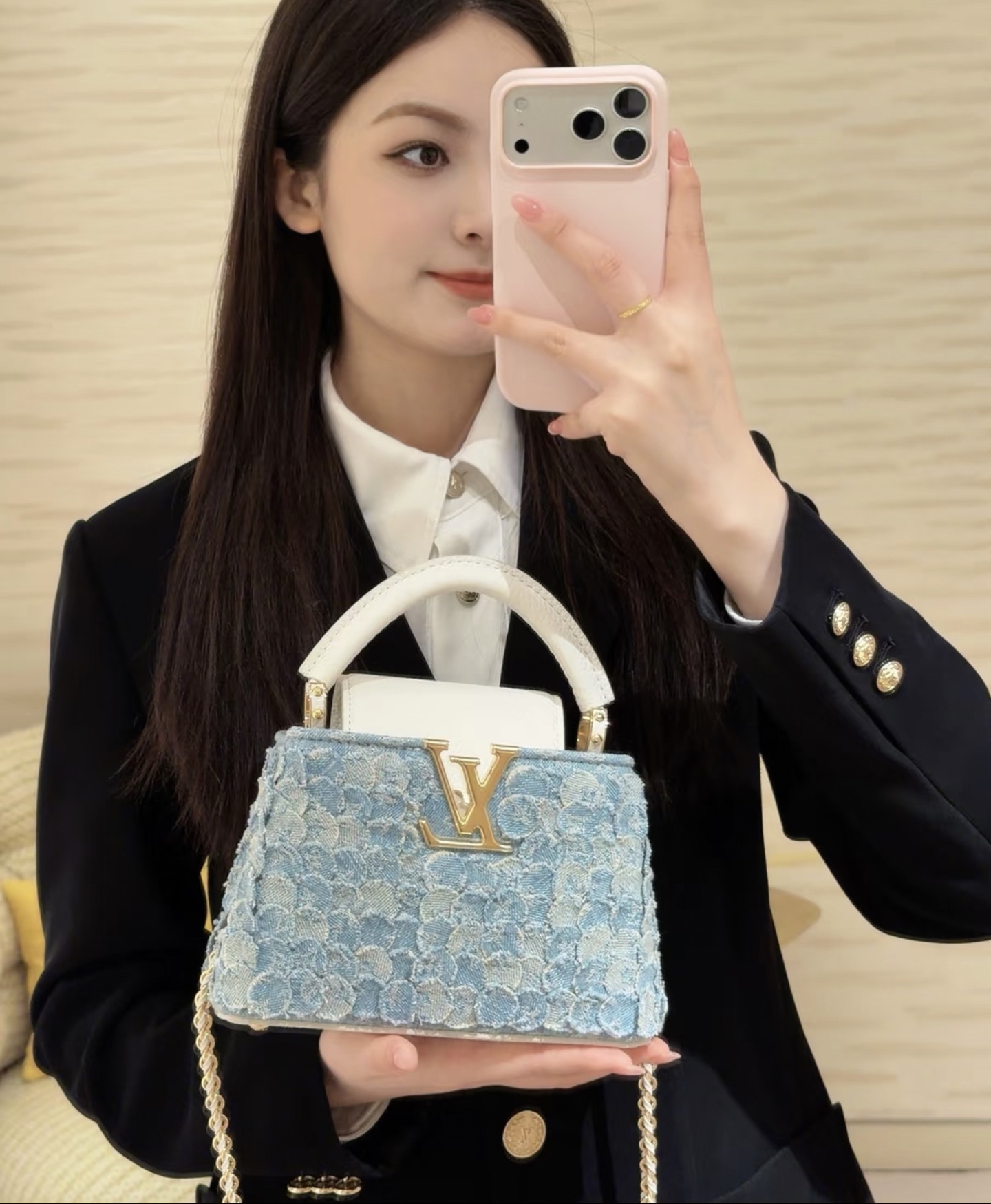 LV 루이비통 카퓌신(Capucines) 미니 백 - 데님 랑데부 컬렉션 가방