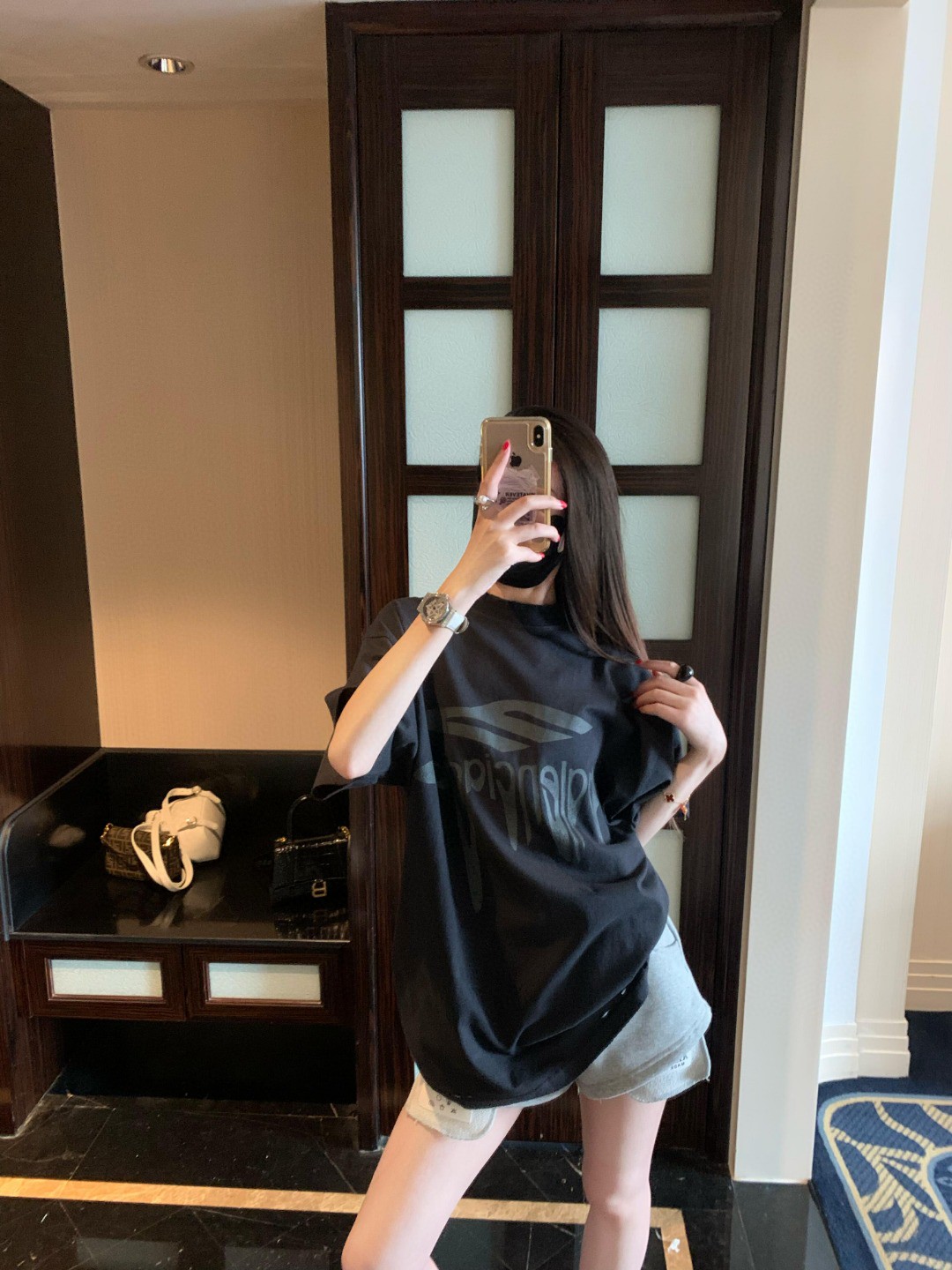 발렌시아가(BALENCIAGA) 멜팅 프린트 티셔츠 상의 의류