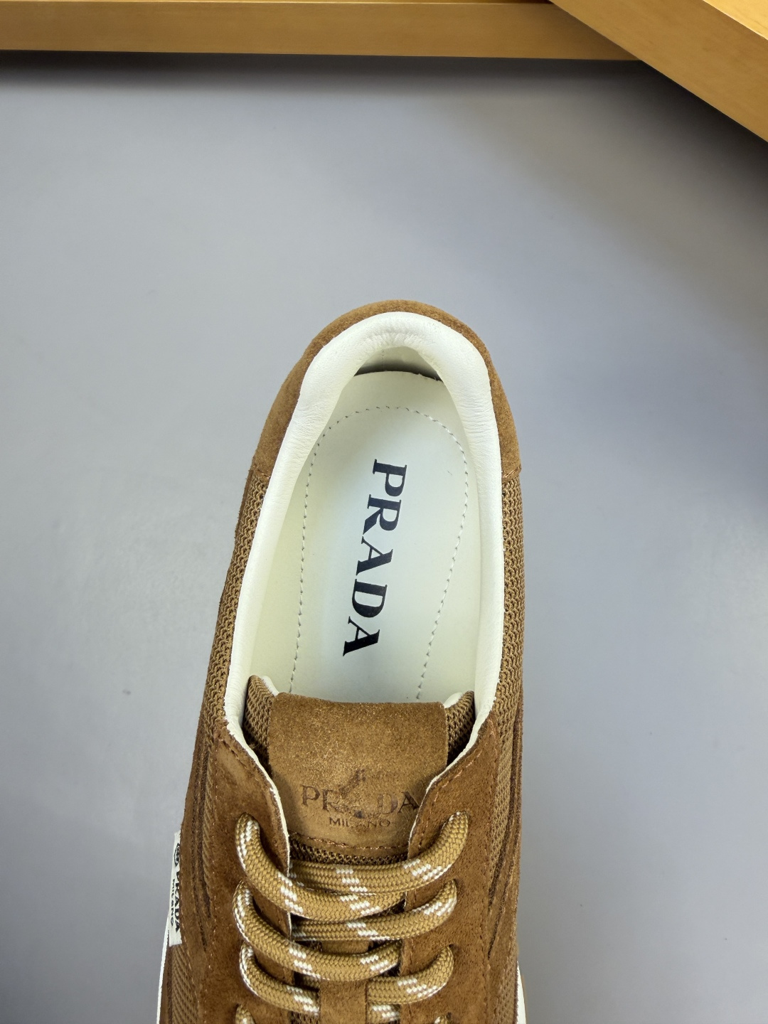 [Prada] 프라다 프리미엄 스웨이드 & 캔버스 콤비 스니커즈 신발