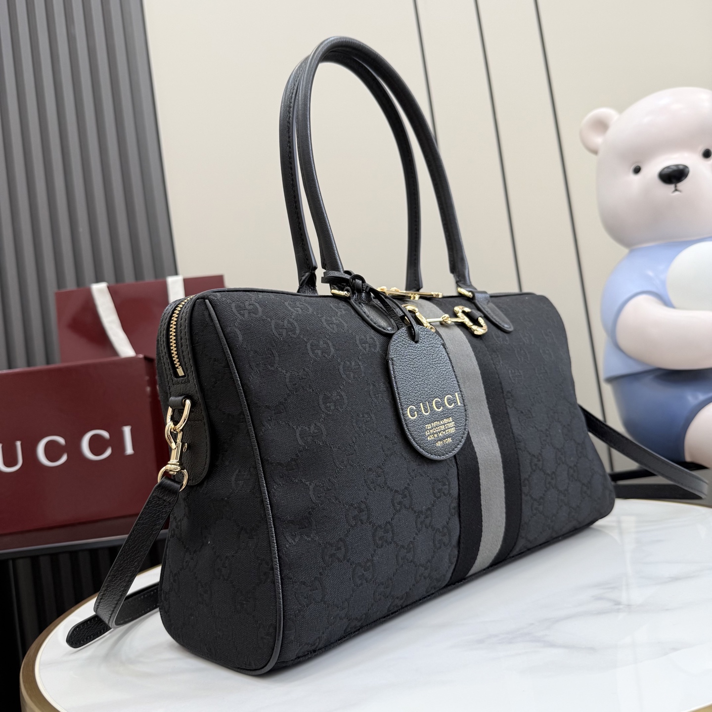 GUCCI 구찌 Gucci 보르세토(Borsetto) 캔버스 핸드백 - 라지 가방