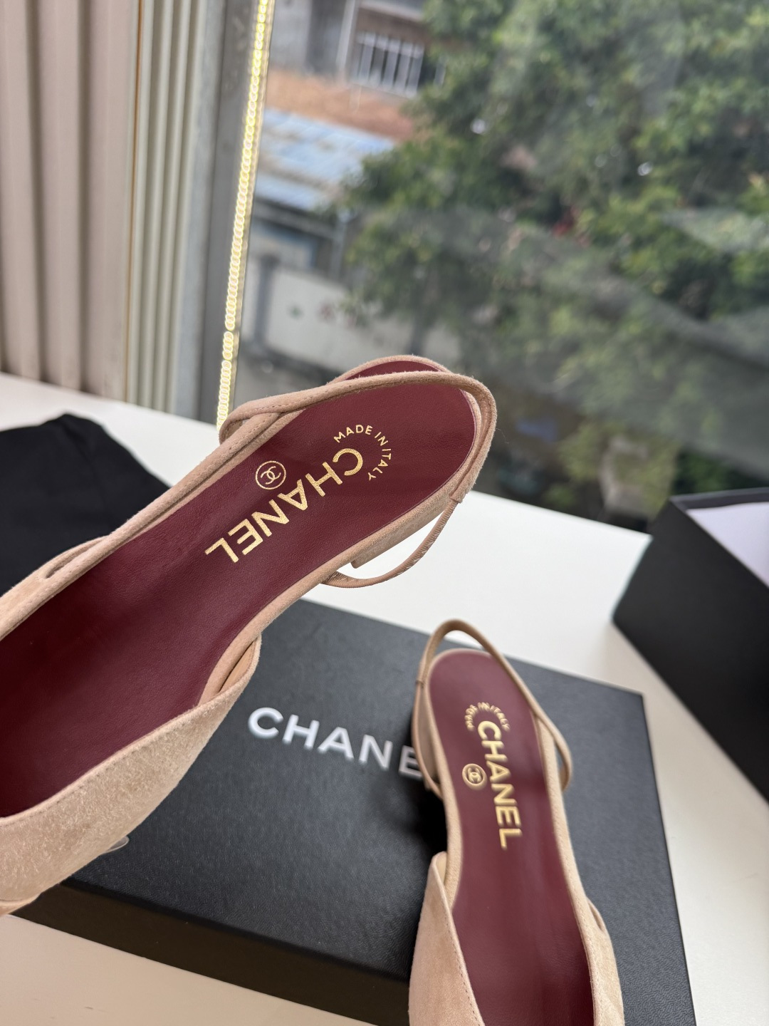 샤넬(CHANEL) 메리제인 슬링백 플랫 신발