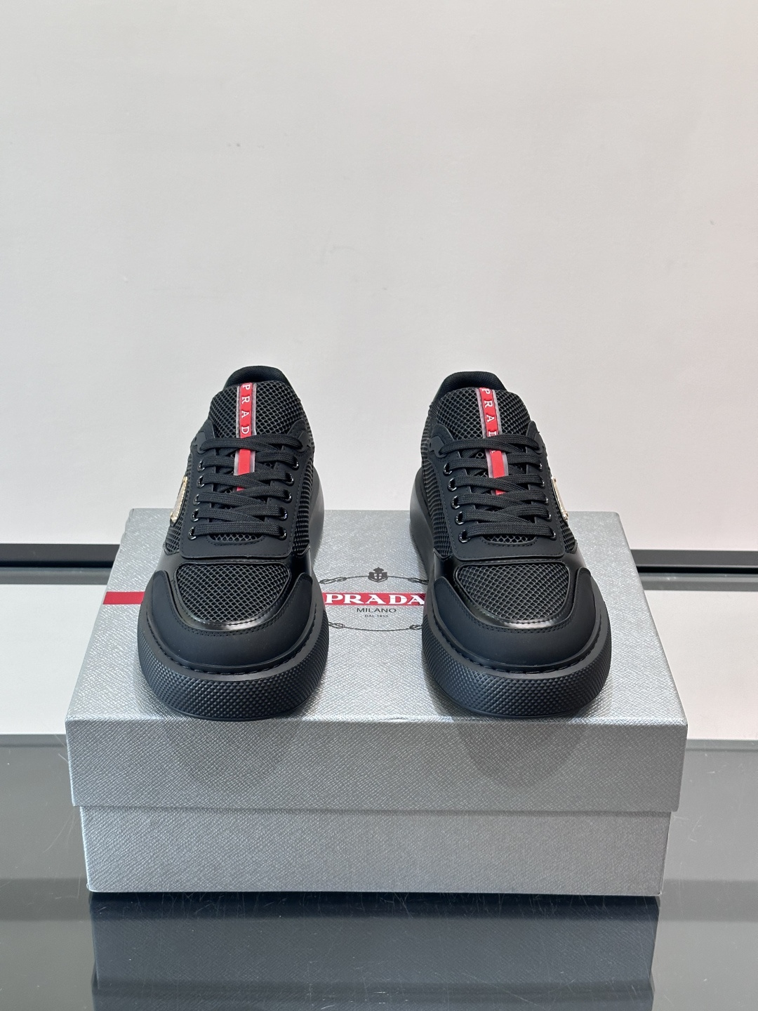 [Prada] 프라다 맨즈 메쉬 믹스 런닝 스니커즈 신발